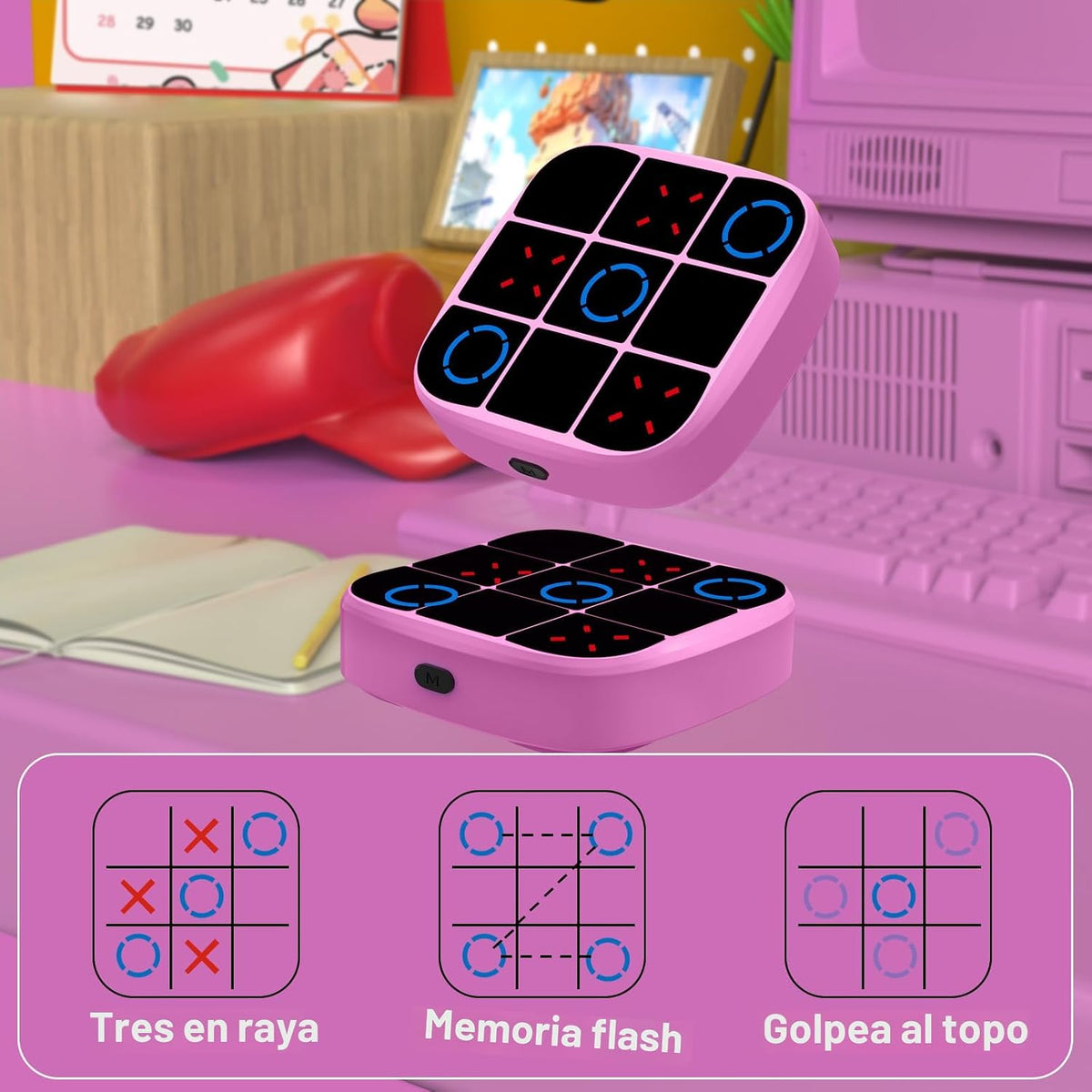 Juego de Tic-Tac-Toe Bolt, consola de juegos de rompecabezas portát...