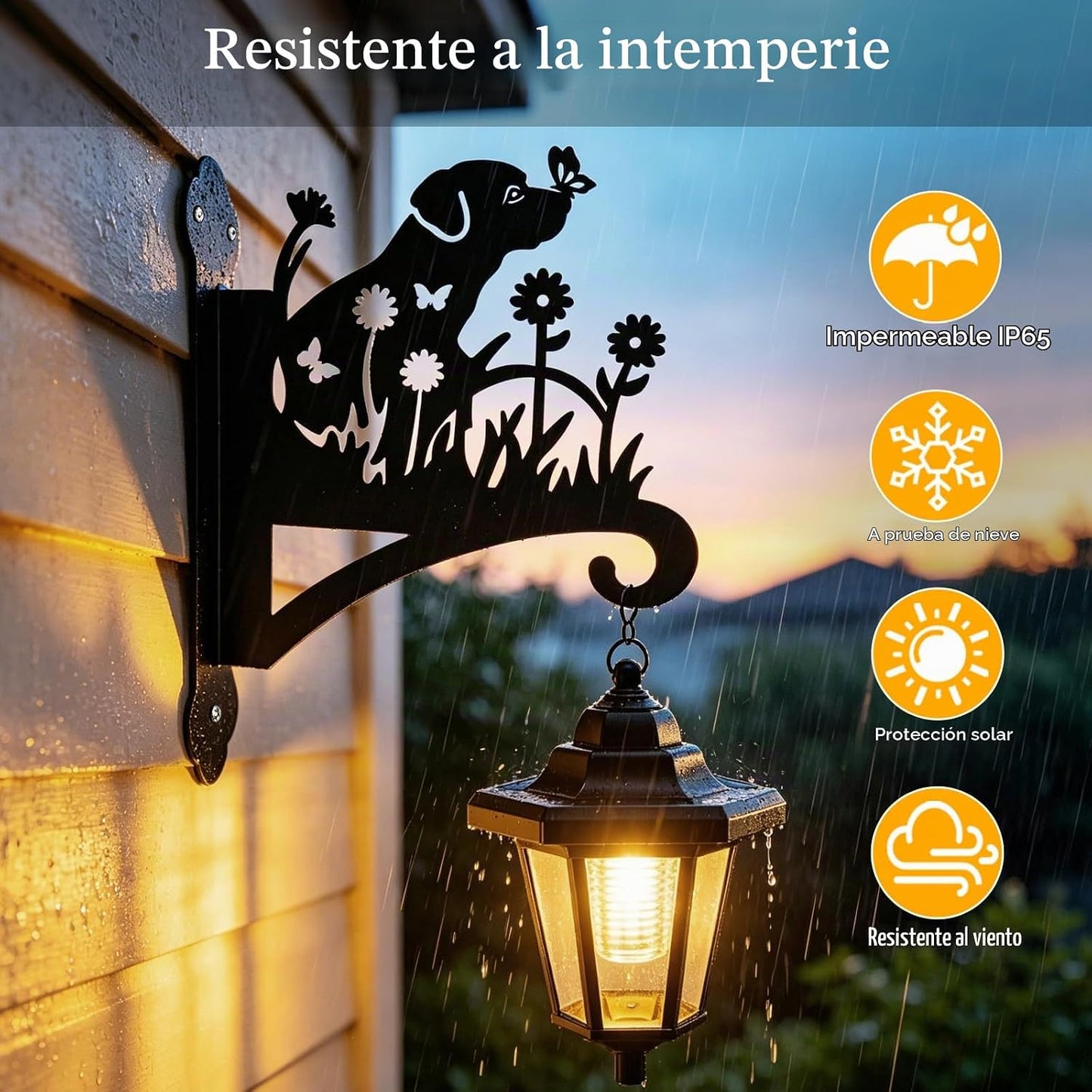 VOOKRY Faroles solares de pared para exteriores, impermeables, paqu...