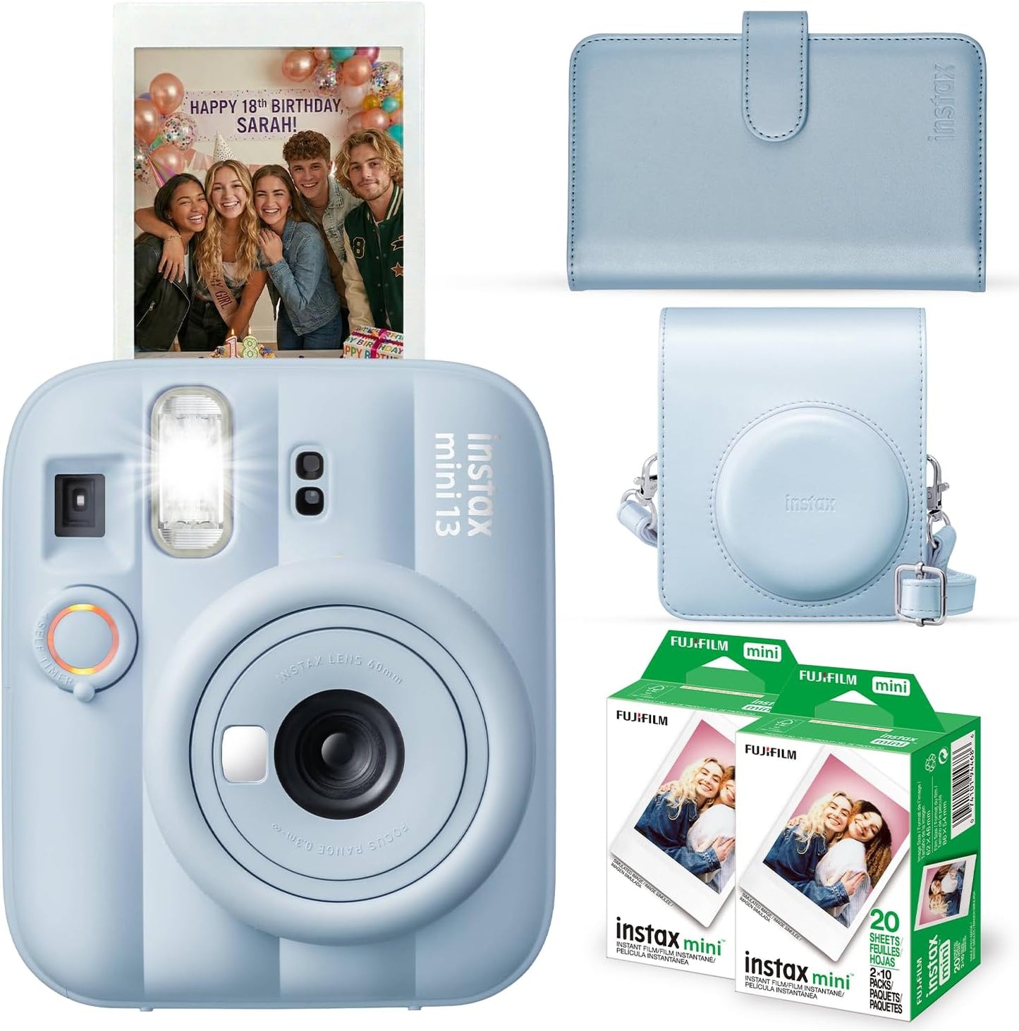 FUJIFILM INSTAX MINI 13 Cámara de película instantánea (azul escarc...