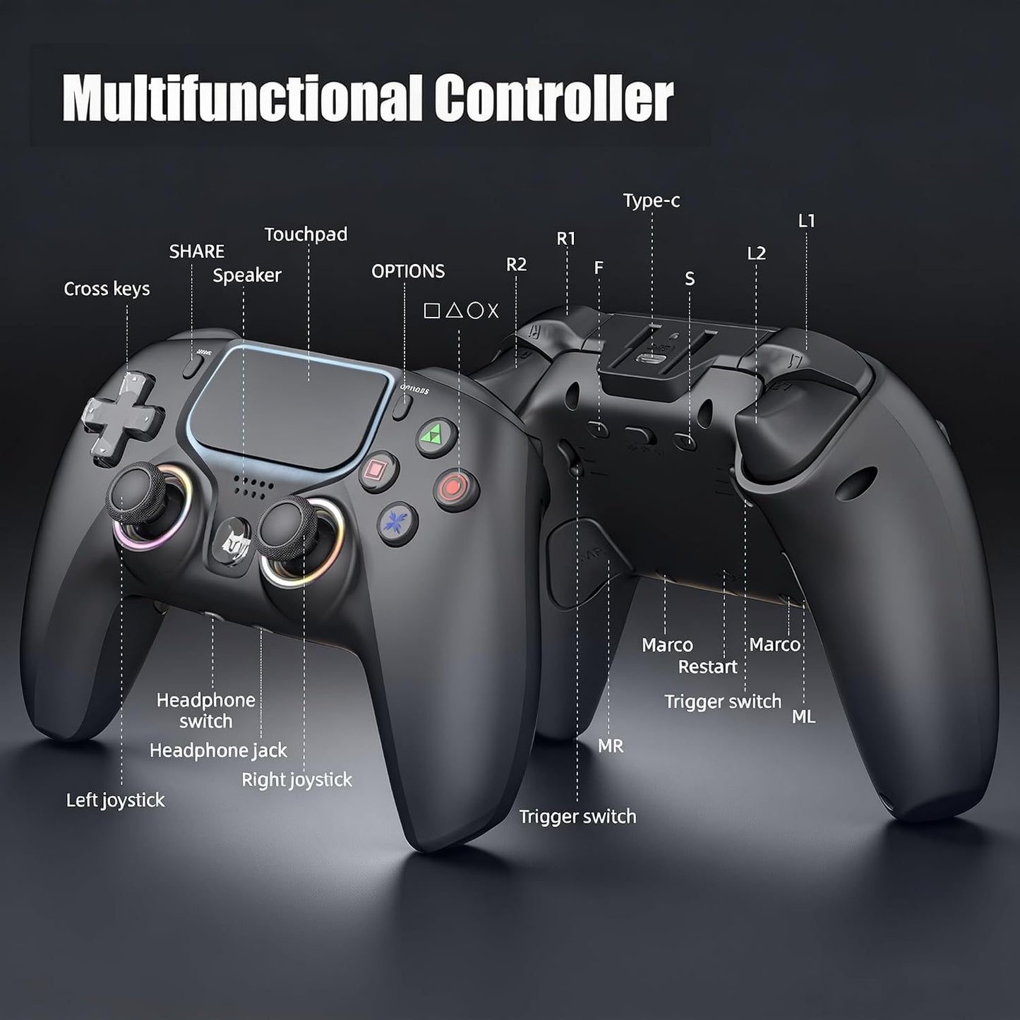 Controlador inalámbrico NBCP para PS5, compatible con PS5 Pro\/Slim...