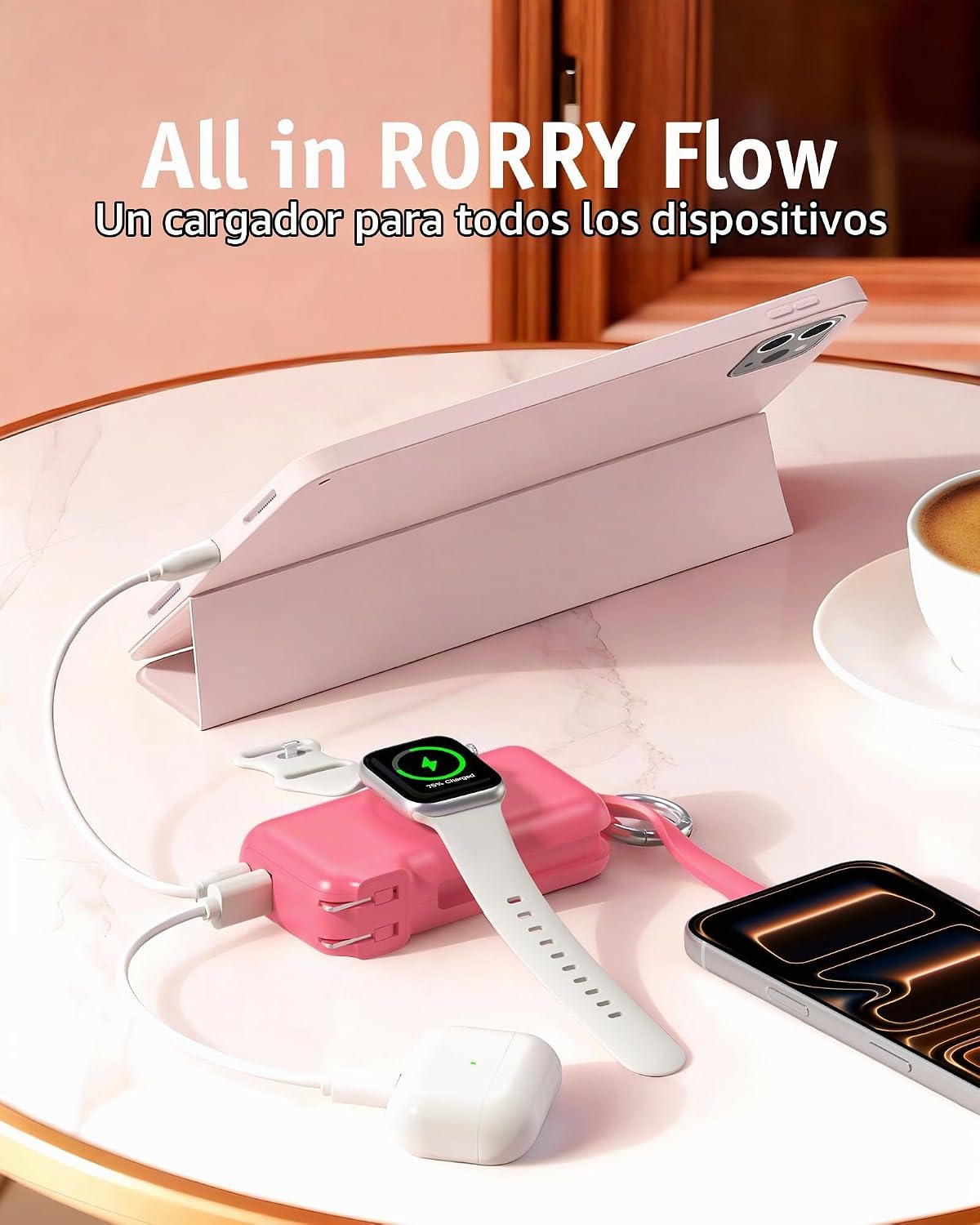RORRY Cargador portátil de flujo 10000mAh 40W enchufe de pared Banc...