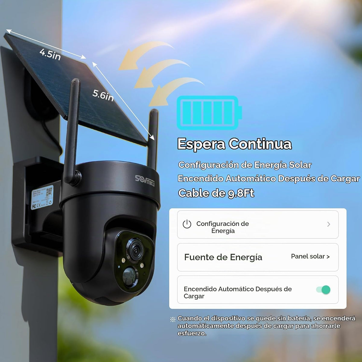 Cámara de seguridad solar inalámbrica Vicohome 2QB 2K AI para exter...