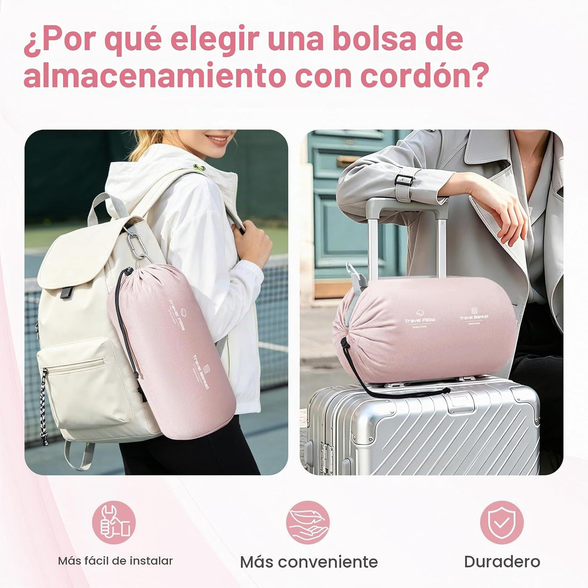 urnexttour Juego de almohada y manta de viaje, almohadas para el cu...