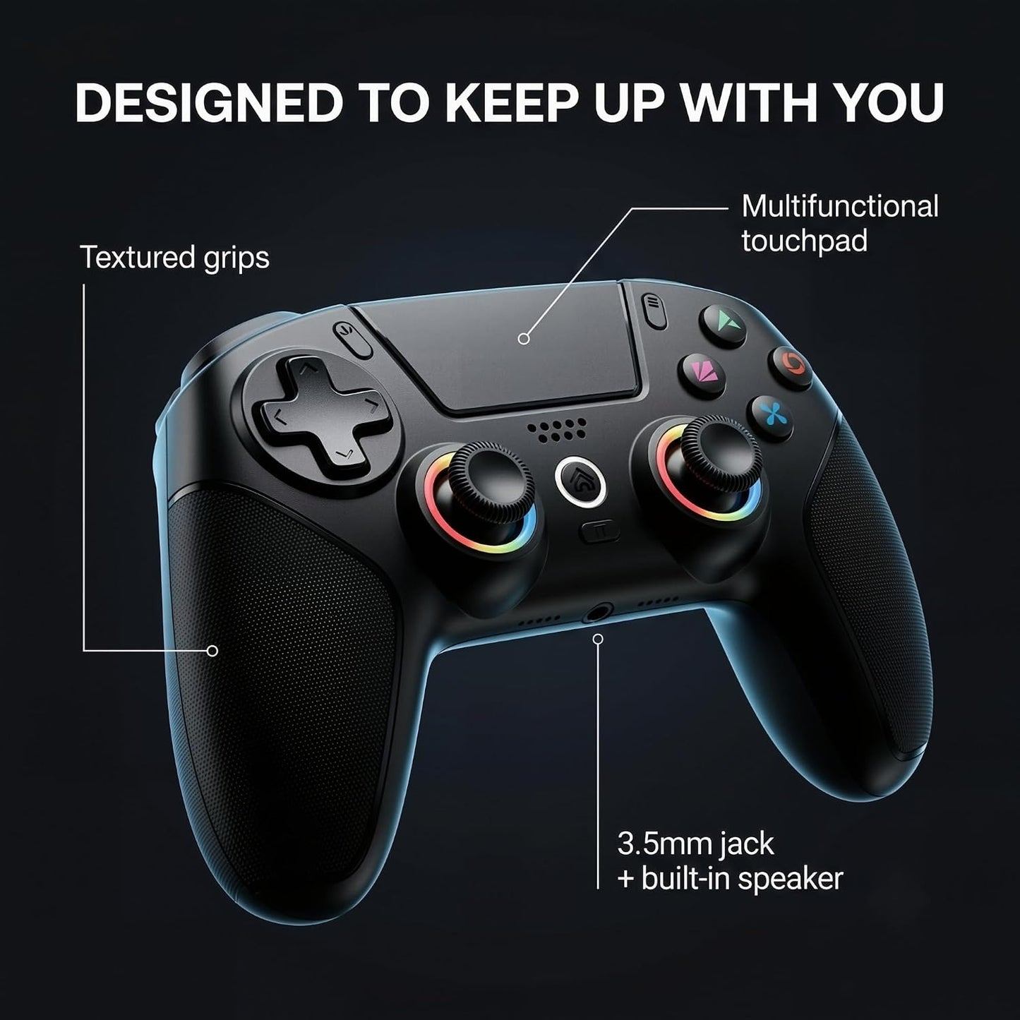 PLAYVORA Mando Inalámbrico Gaming compatible con PS5, PC, Xbox, iOS...