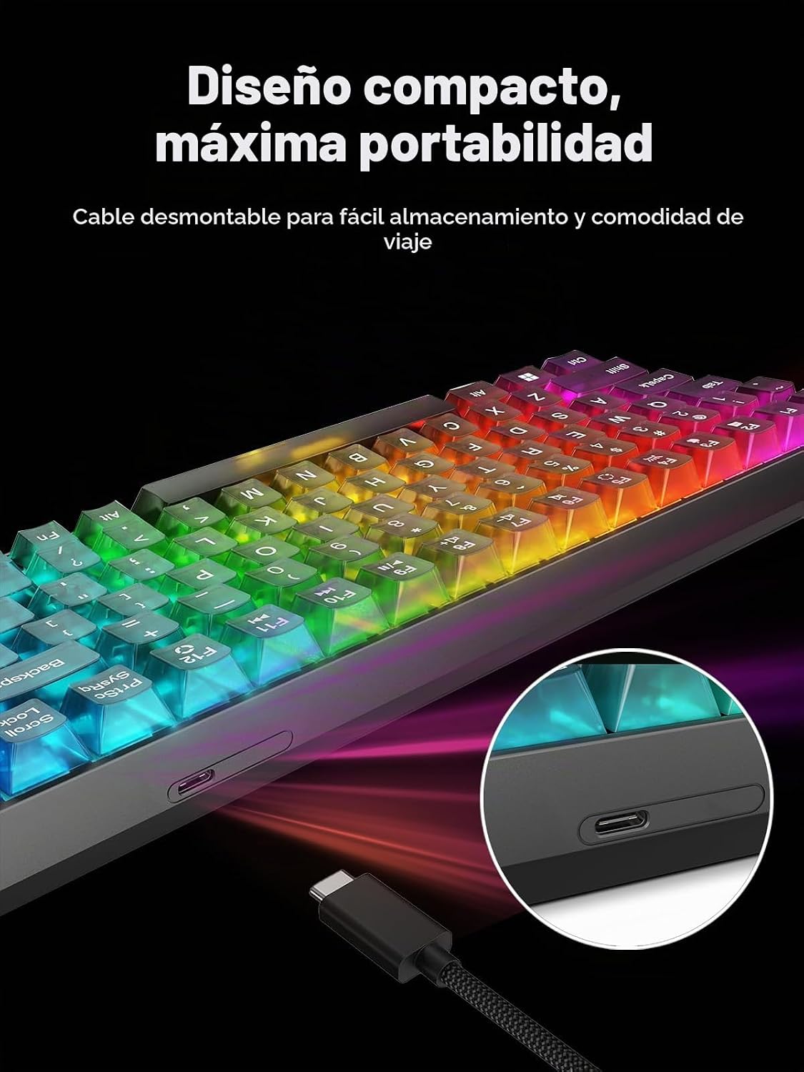 Lenovo Legion K510 Mini Pro - Teclado mecánico con cable para juego...