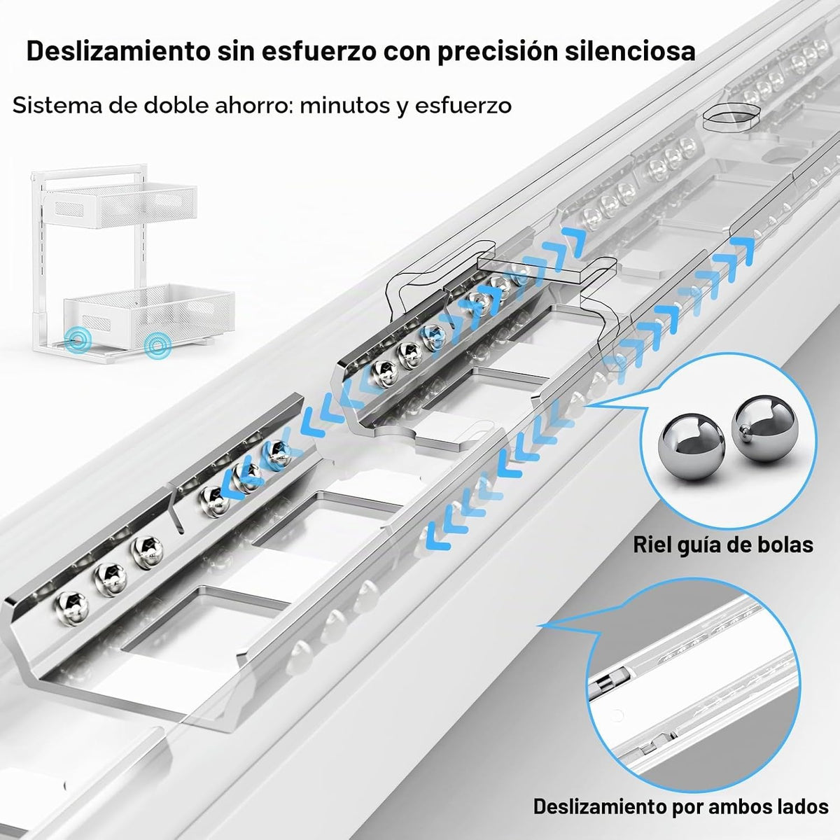 TISTAYA Organizador extraíble para debajo del fregadero de la cocin...