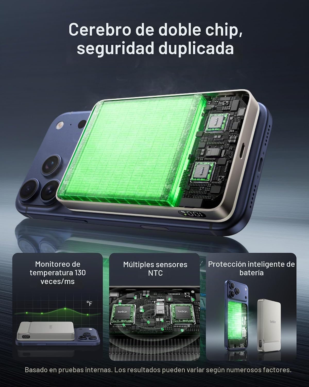 Belkin Cargador portátil, banco de energía magnético delgado de 10,...