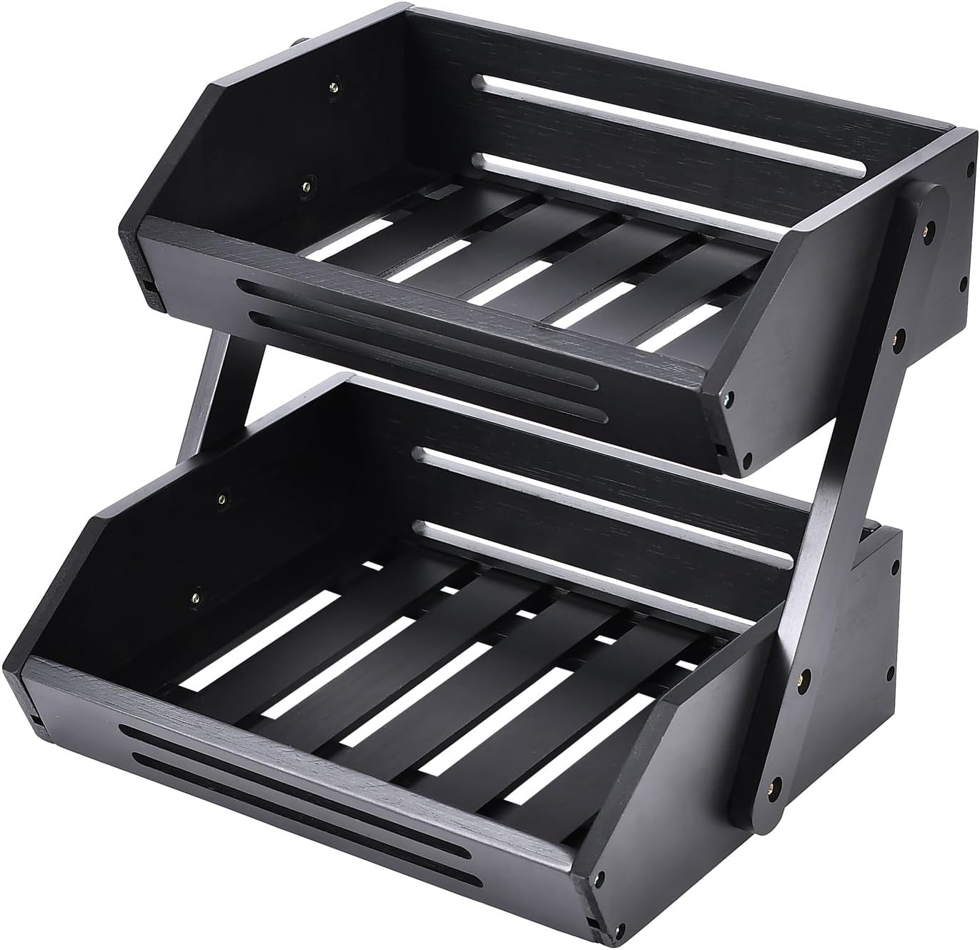 VIKEYHOME Cesta de frutas de bambú, frutero de 2 niveles para cocin...