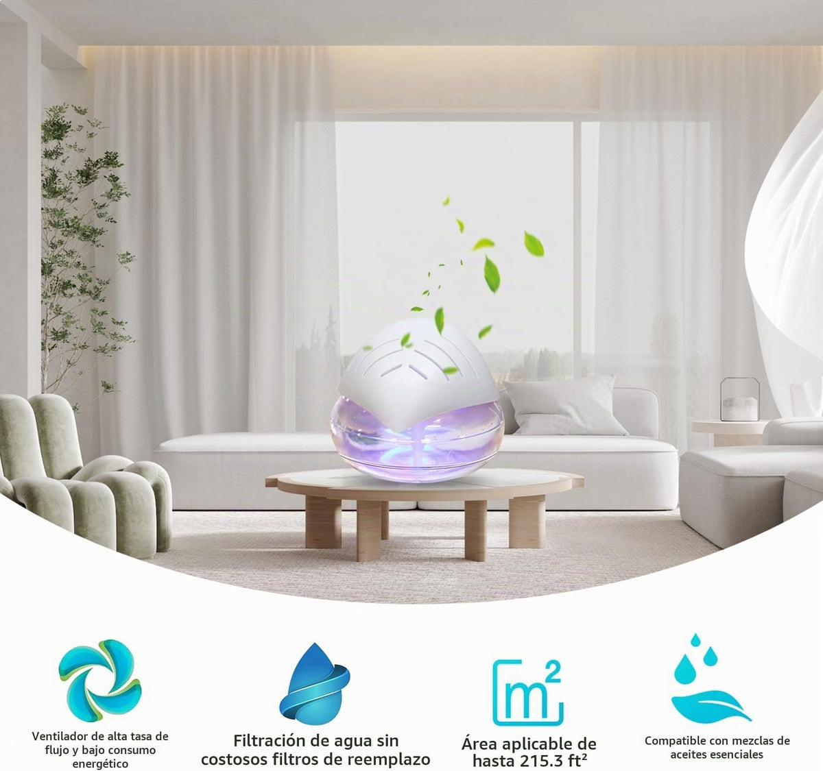 Purificadores de aire de agua para el hogar, difusor de aroma para...
