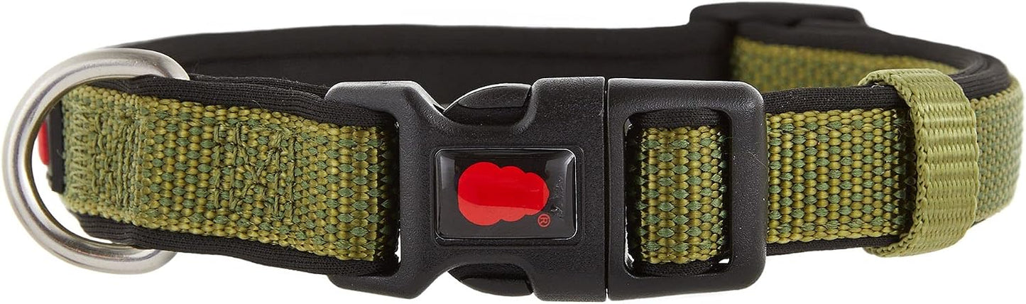 KONG Comfort - Collar de perro acolchado de alta calidad (M, verde)