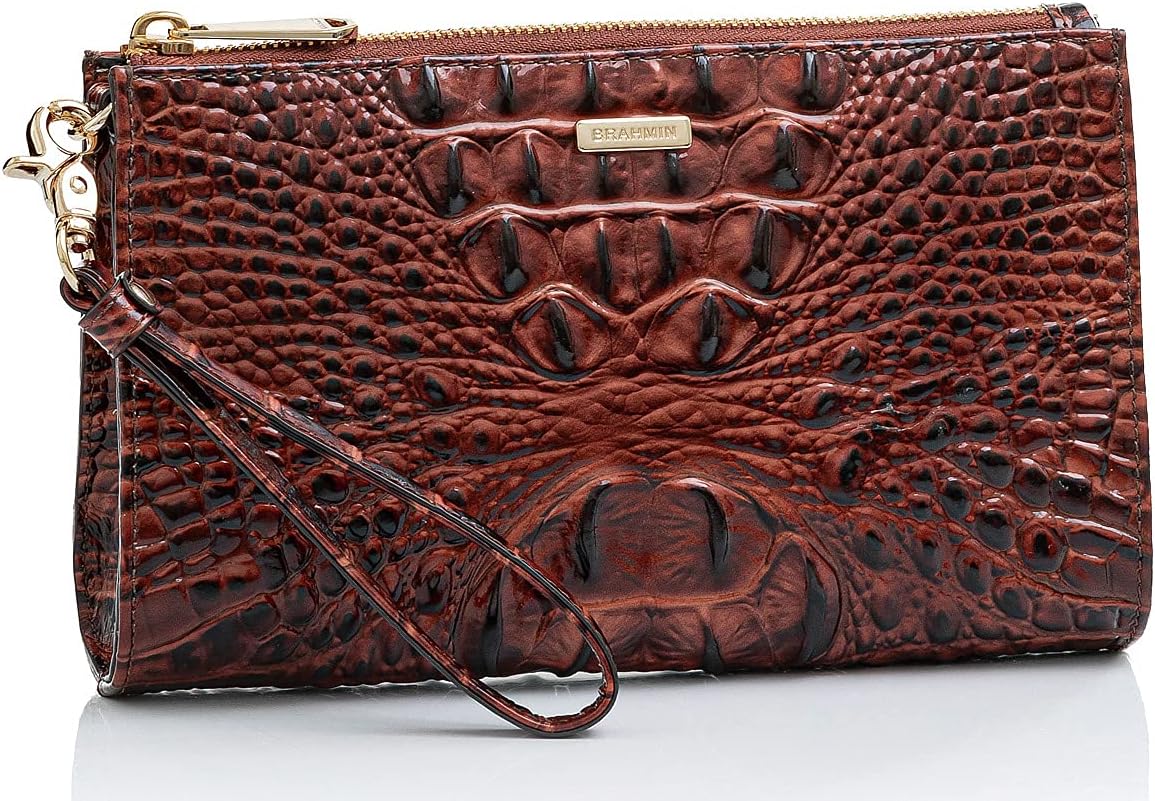 BRAHMIN Melbourne Daisy Clutch - Bolso de cuero - Interior forrado...