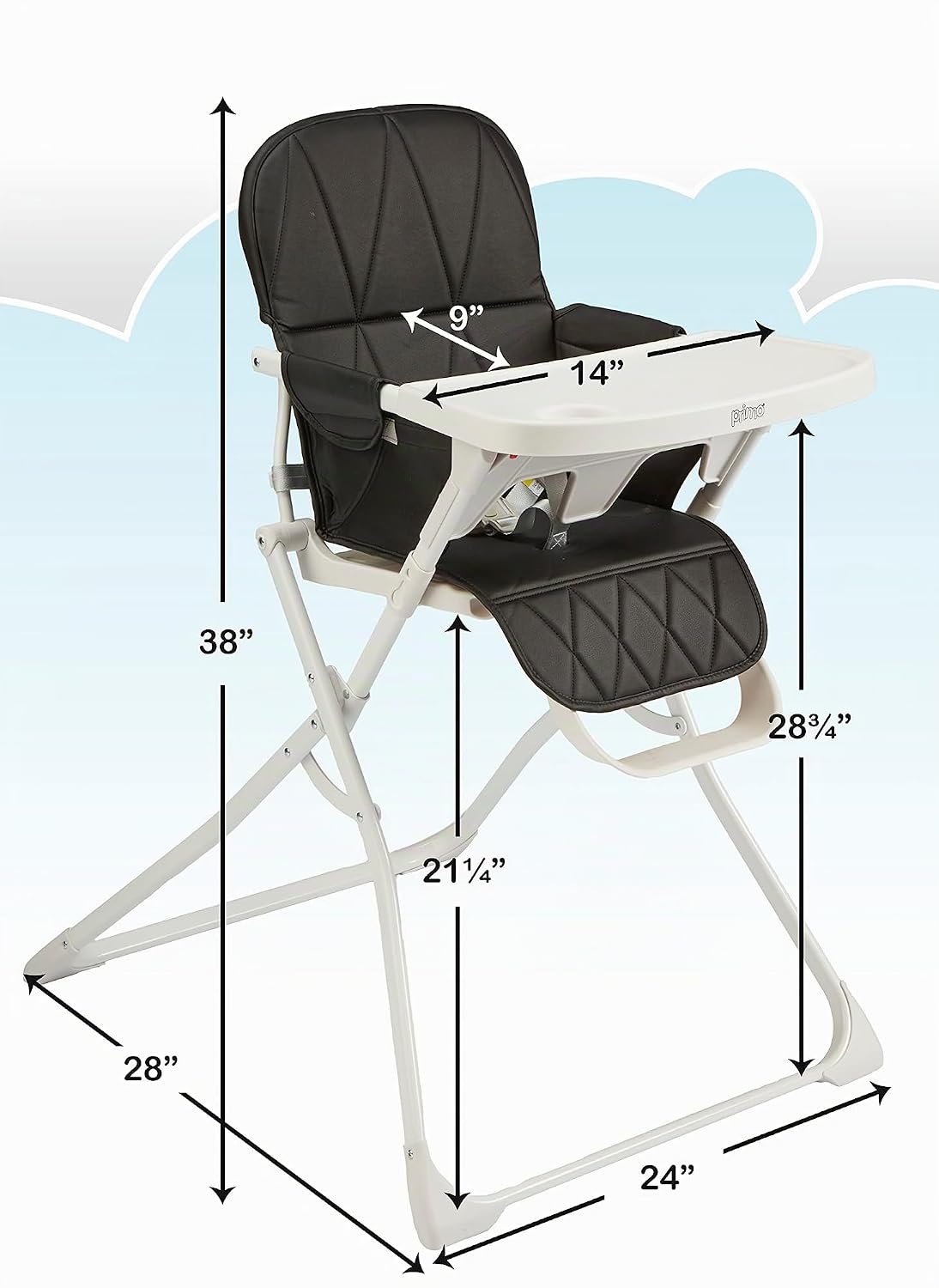 Primo PopUp - Silla alta plegable para bebé de 6 a 36 meses, silla...
