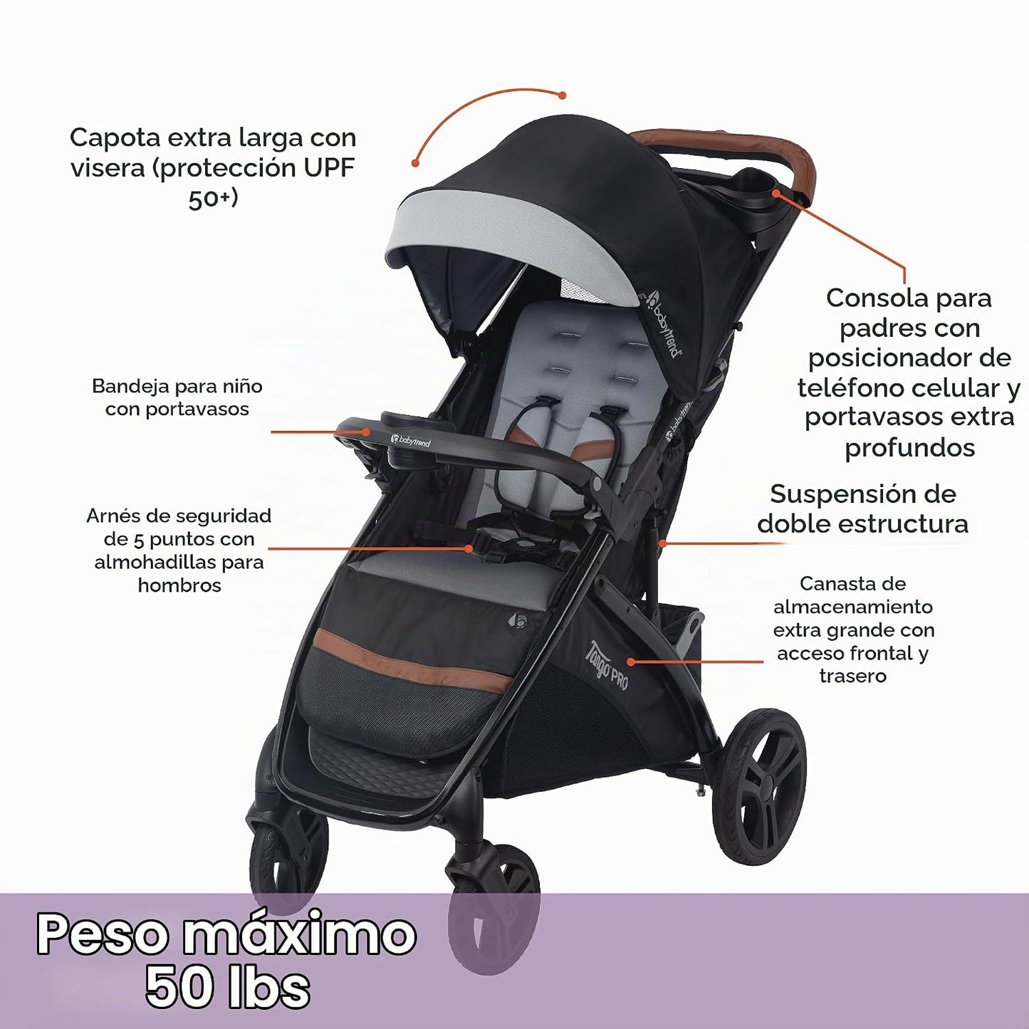 Baby Trend Tango PRO Sistema de Viaje con Asiento de Auto Infantil...