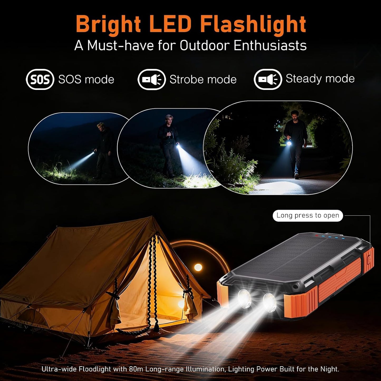 ERRBBIC - Cargador solar de 49800 mAh, cargador de teléfono portáti...