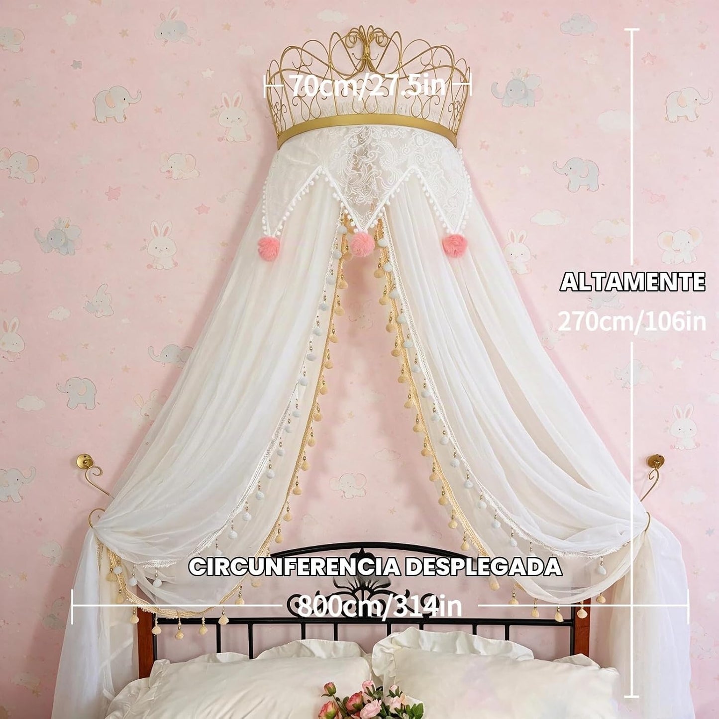 LIANGQIANJIN Toldo de cama para niñas, un toldo de cama de princesa...