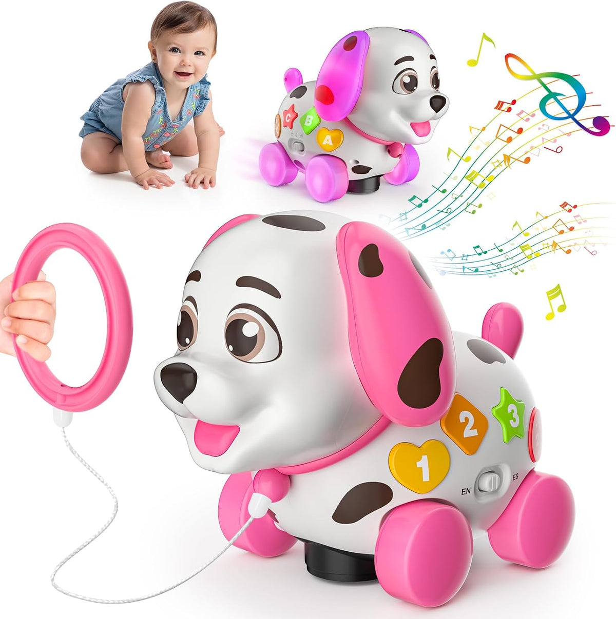 Juguetes musicales 3 en 1 para cachorros para niña de 1 año de rega...