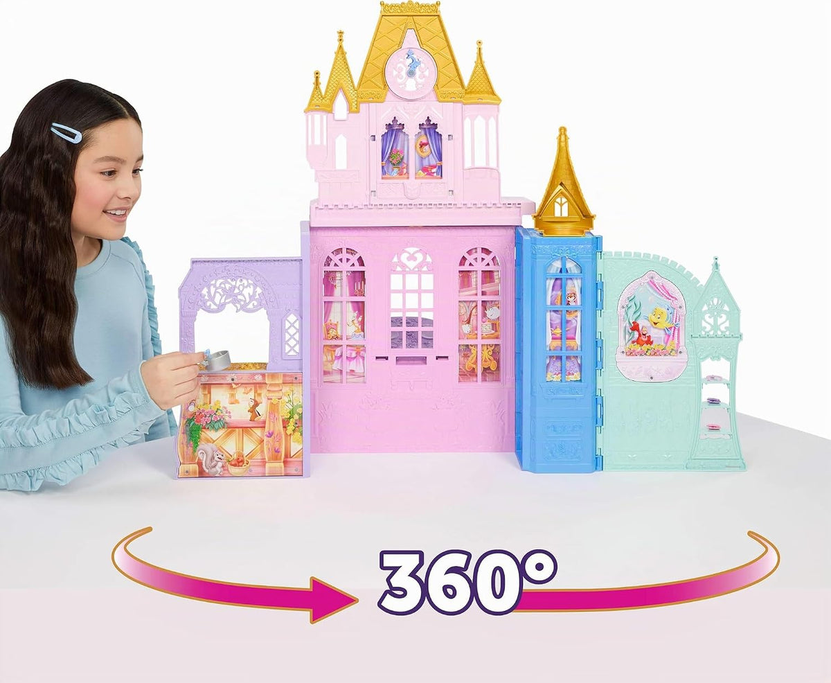 Mattel Disney Princess Castle - Casa de muñecas con 5 áreas de jueg...