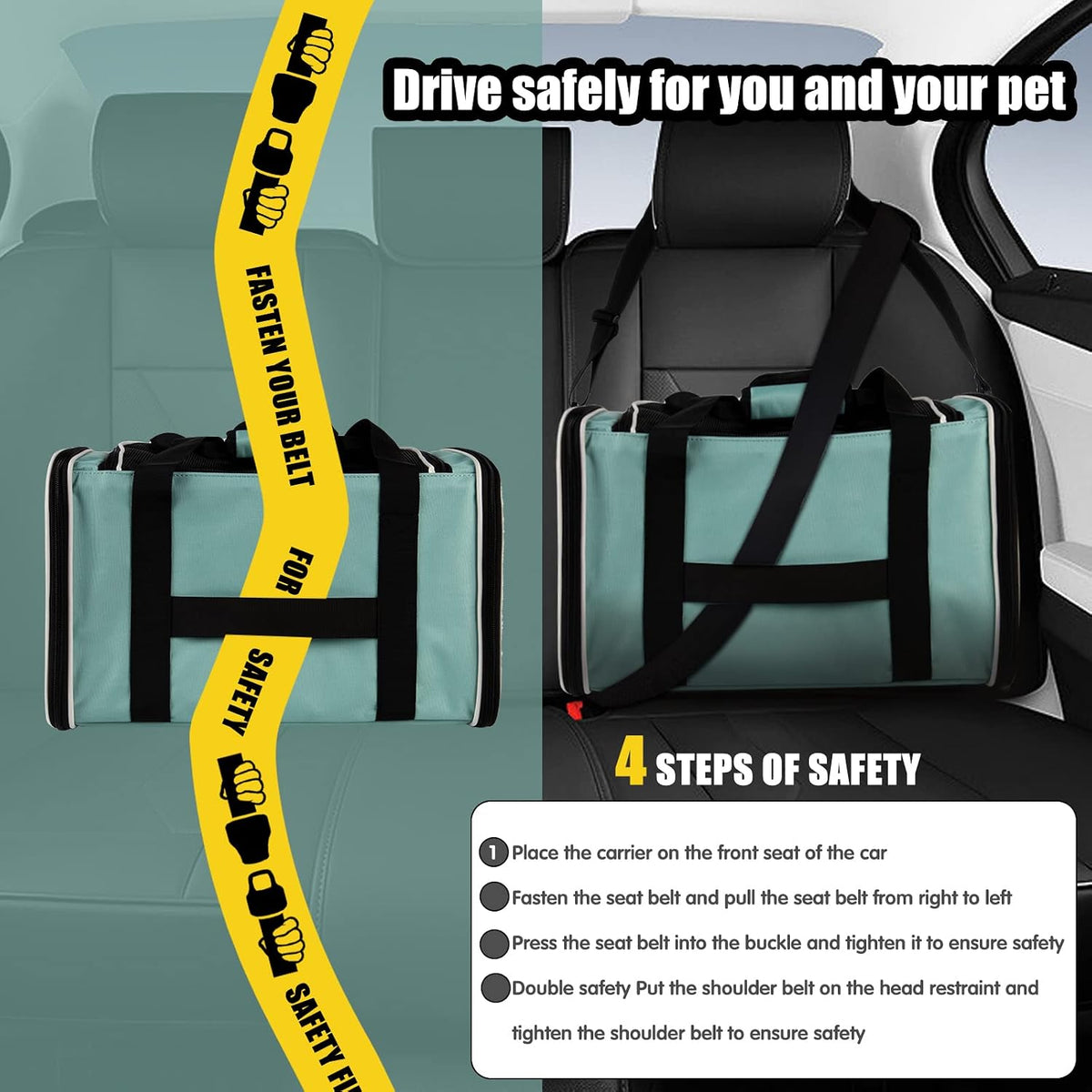 Transportador plegable para gatos y perros con laterales suaves, ap...