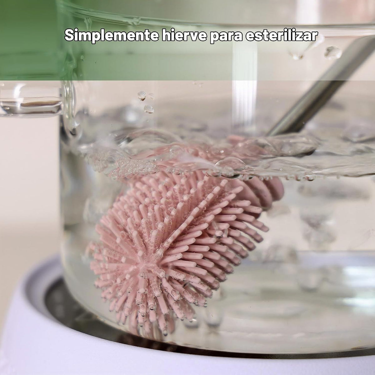 haakaa Cepillo de limpieza de silicona para botellas, cerdas de sil...