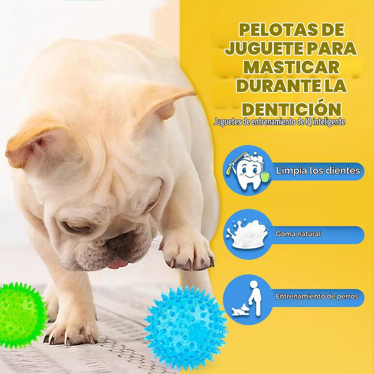 Juguete para cachorros de 2.5 pulgadas, bolas chirriantes para perr...
