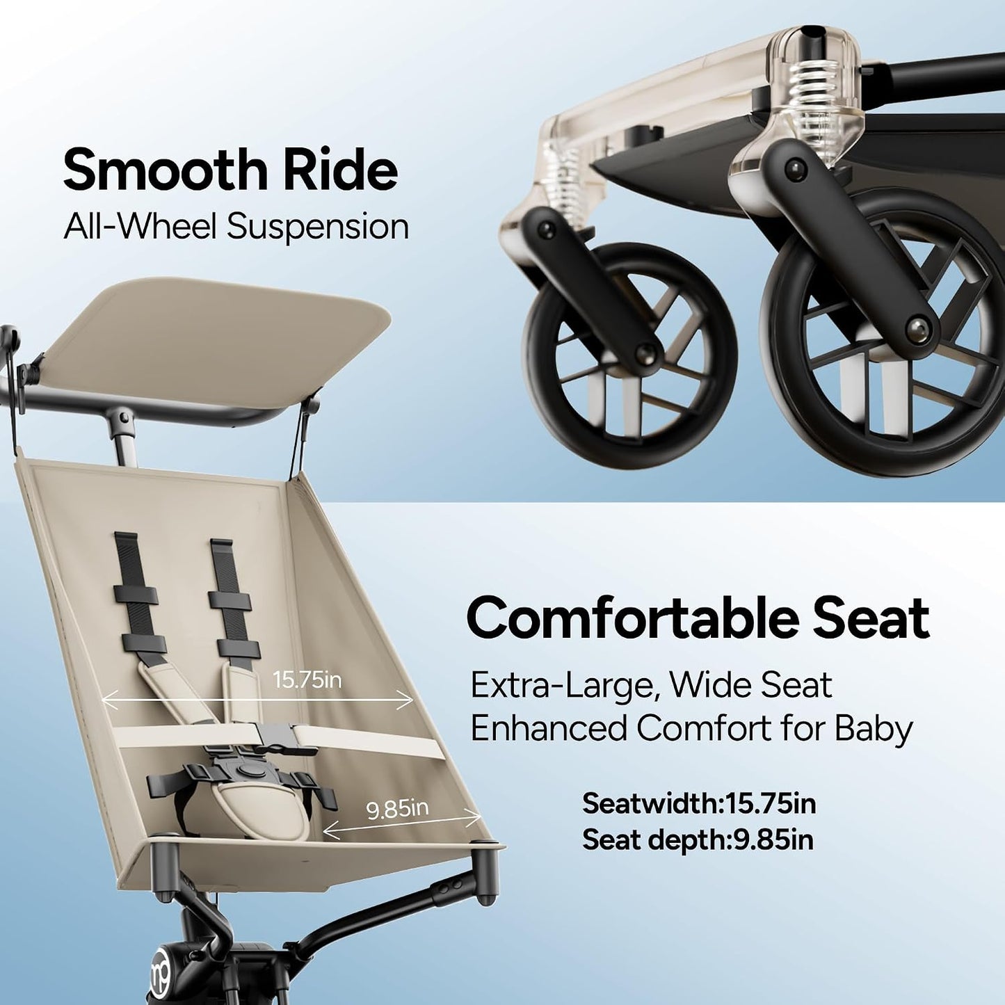 Mompush Jeto - Cochecito de viaje ligero \u2013 9.8 libras ultracom...