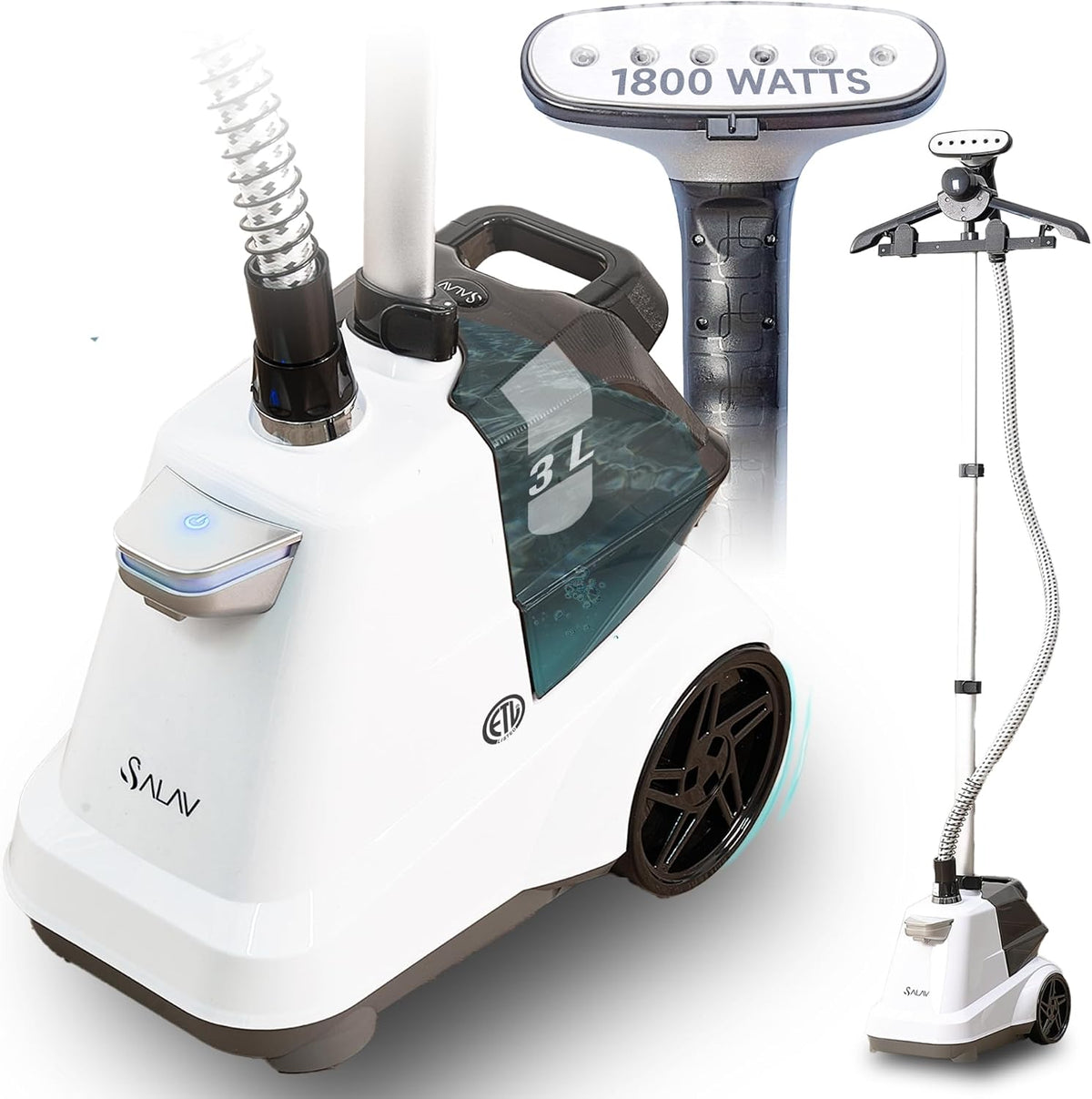 SALAV Vaporizador comercial para ropa, tanque de 3 L, 90+ minutos d...