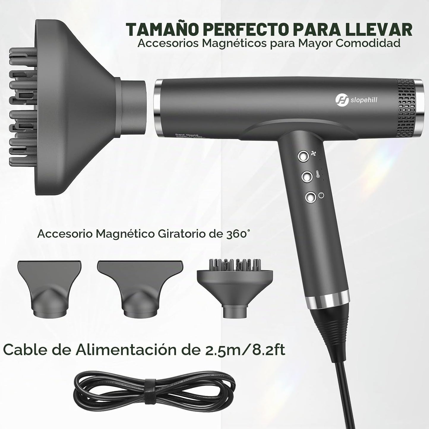 slopehill Secador de Pelo Profesional Iónico con Difusor - Ligero,...