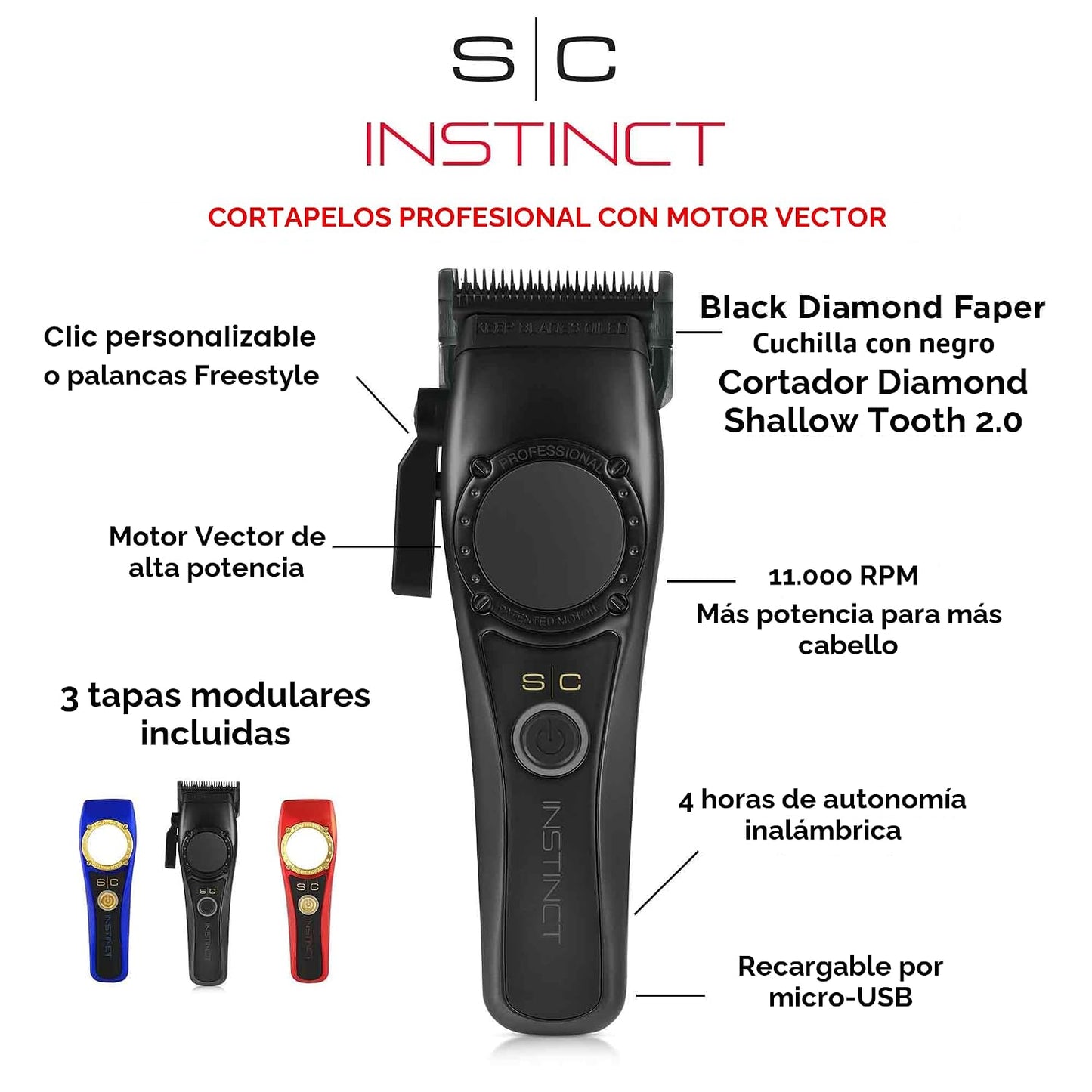 Juego profesional de cortadora y recortadora de pelo inalámbrica St...