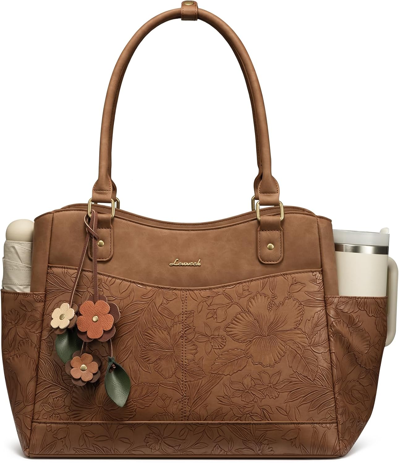 LOVEVOOK Bolsa para portátil para mujer, bolsa de mano vintage de c...