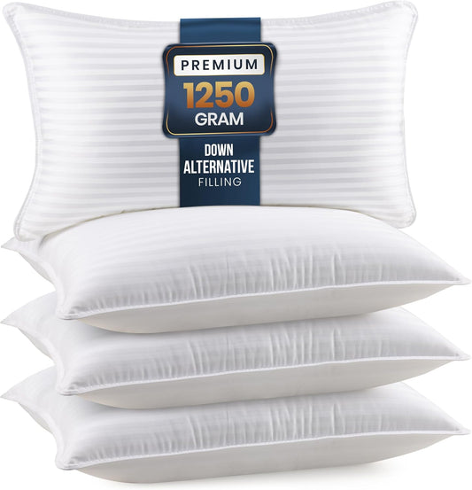 Utopia Bedding Juego de 4 almohadas de cama de hotel para dormir, a...