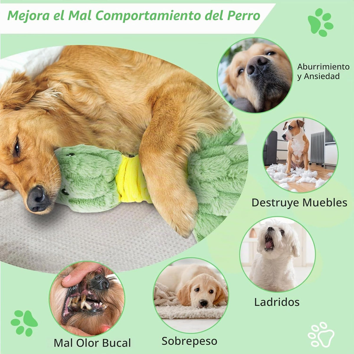 Eneston Juguetes chirriantes de felpa grandes para perros, juguetes...