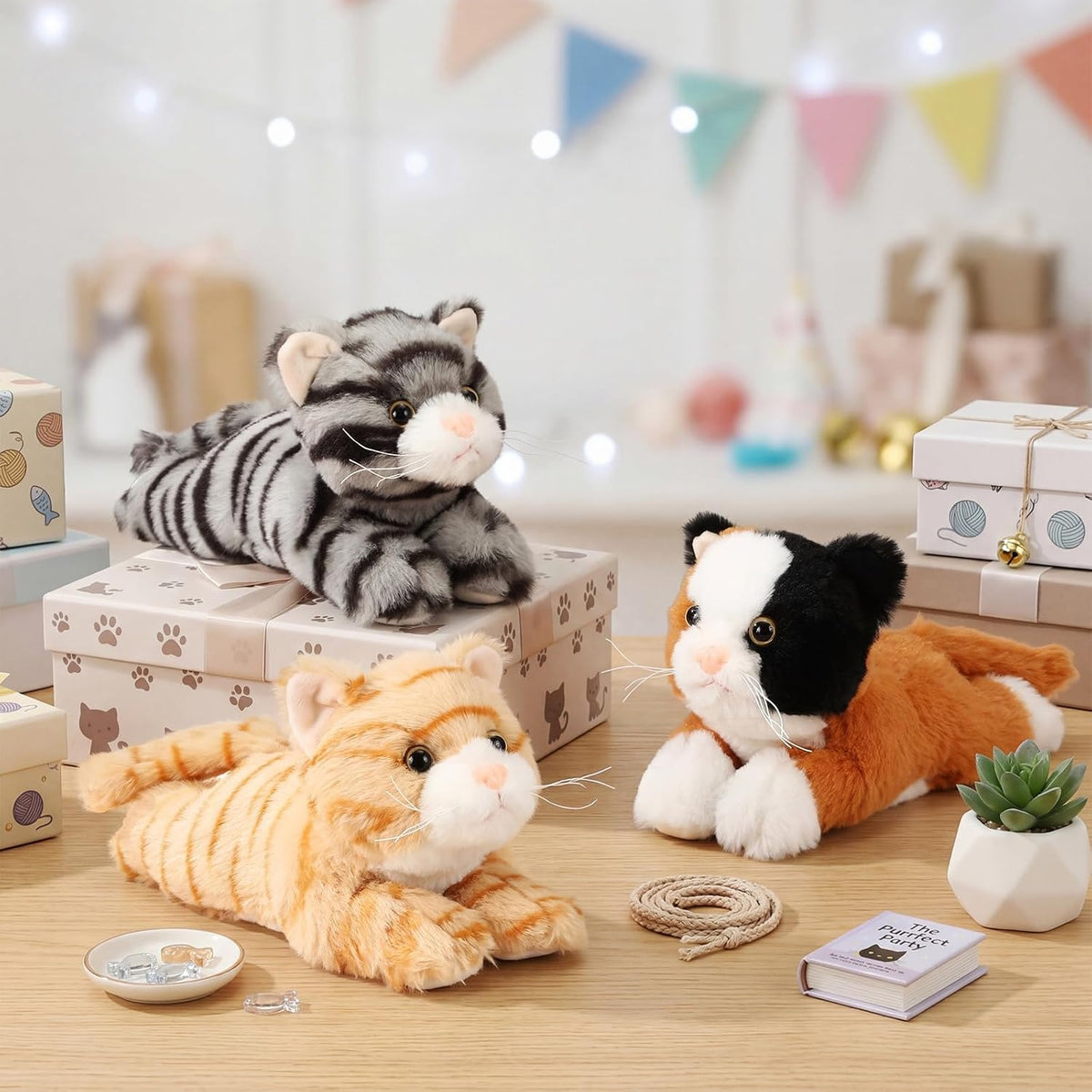 Harrycle 3 piezas de gato de 9 pulgadas de peluche de regalo, estil...
