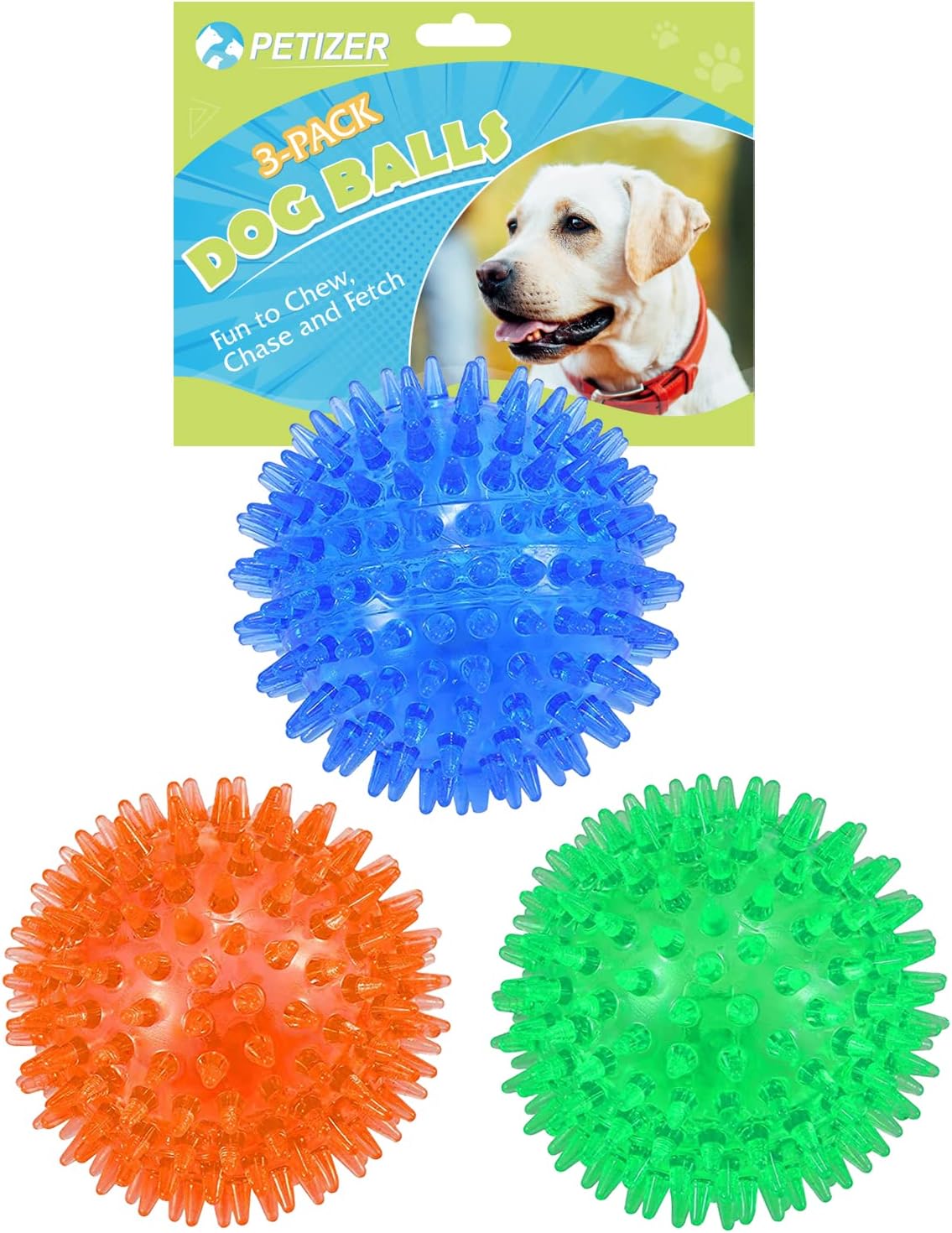 petizer Paquete de 3 bolas chirriantes de juguete para perros de 2....