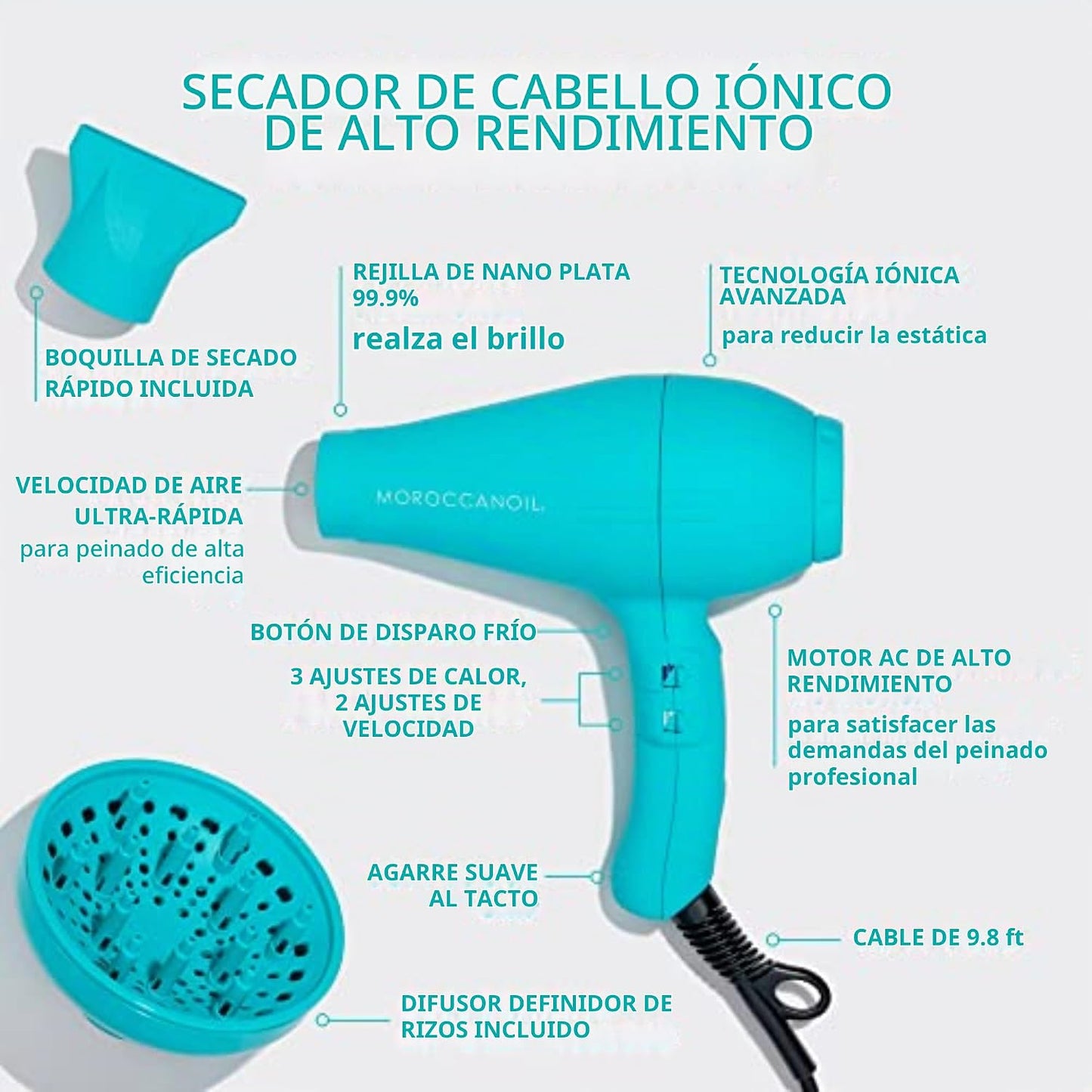 Secador de pelo iónico marroquíoil power performance