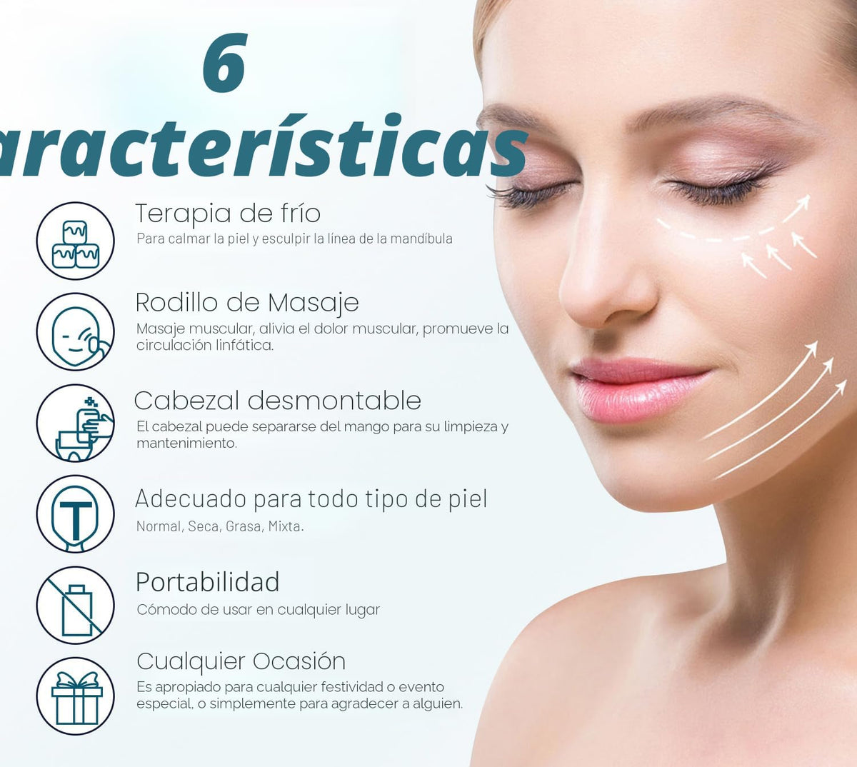 ESARORA Rodillo de hielo para cara y ojos, para la hinchazón, migra...