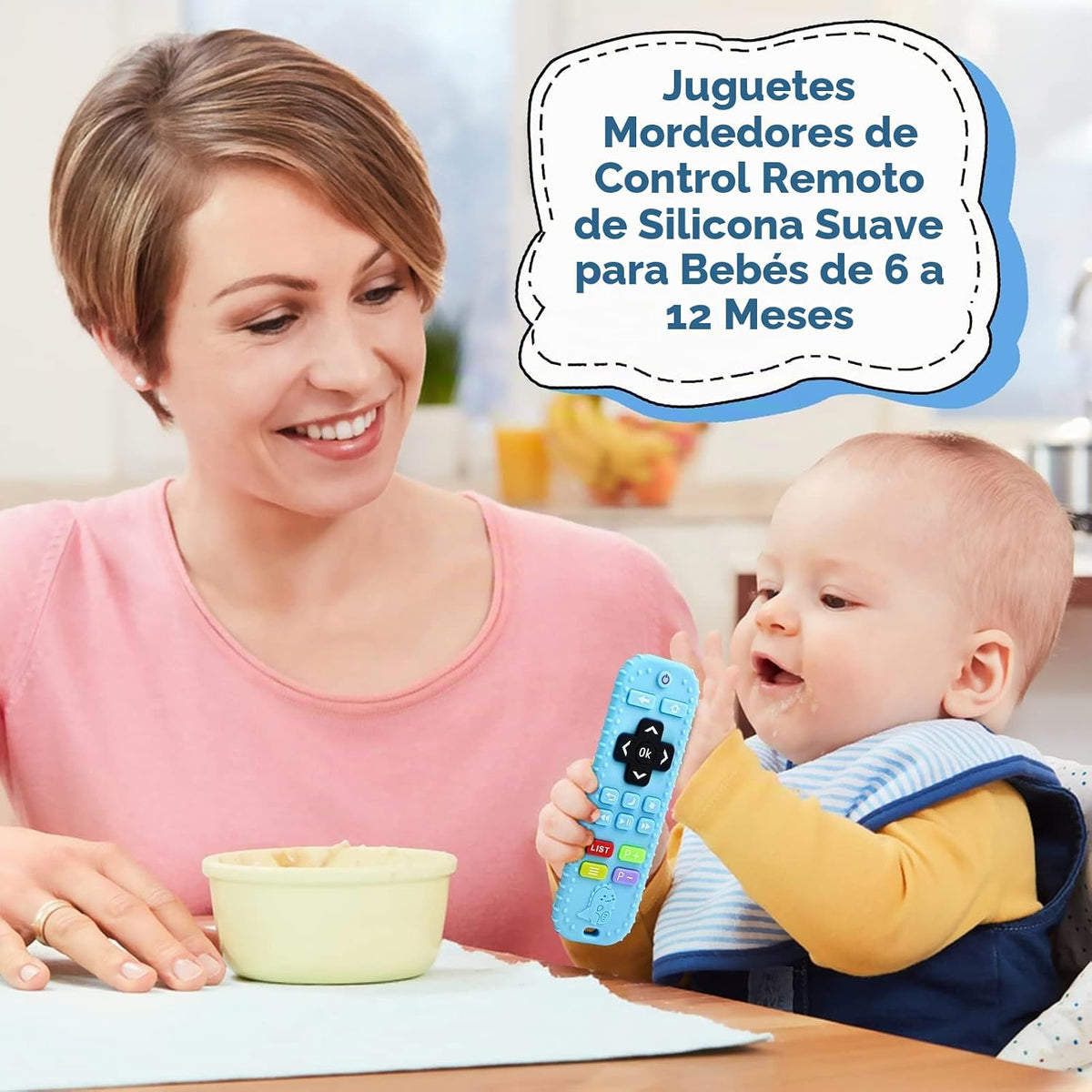 Juguetes de dentición para bebés de 3 a 6 meses, mordedores de sili...