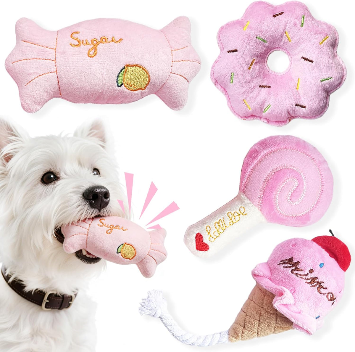 MOSYZEO Juguetes para perros pequeños, bonito juego de juguetes de...