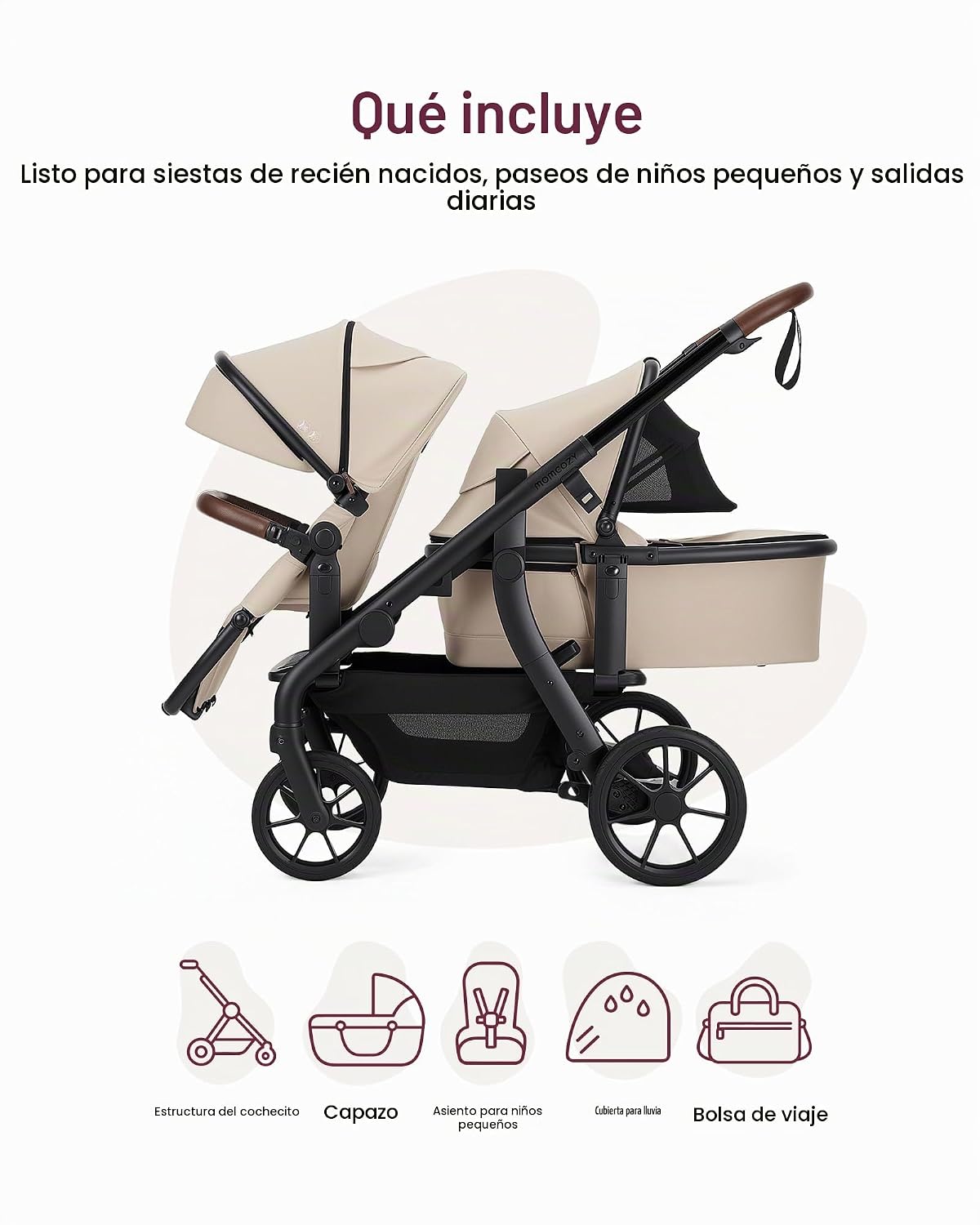 Momcozy ChangeGo - Cochecito de bebé, cochecito convertible de una...