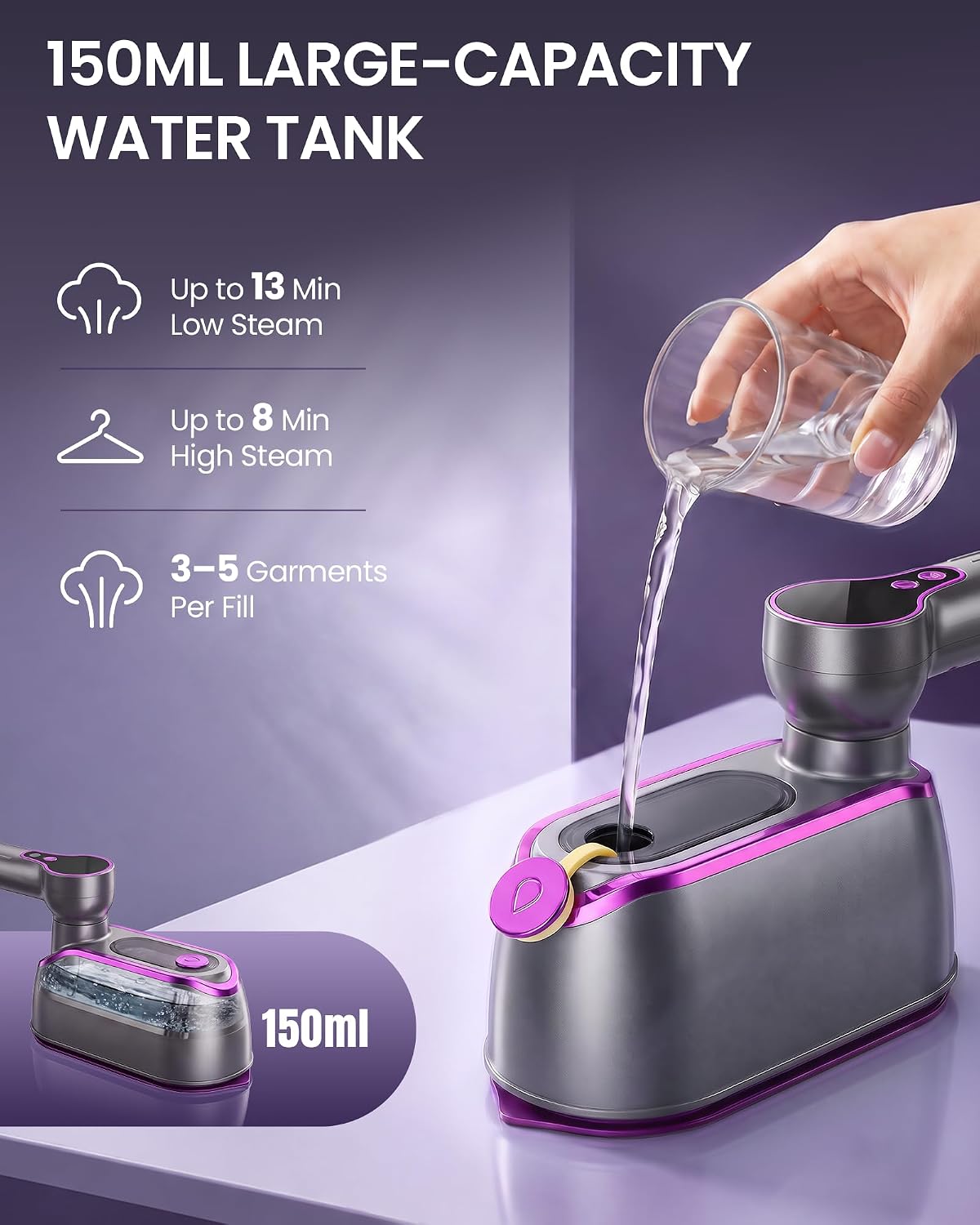 OGHom Vaporizador de viaje para ropa, vaporizador portátil de mano...