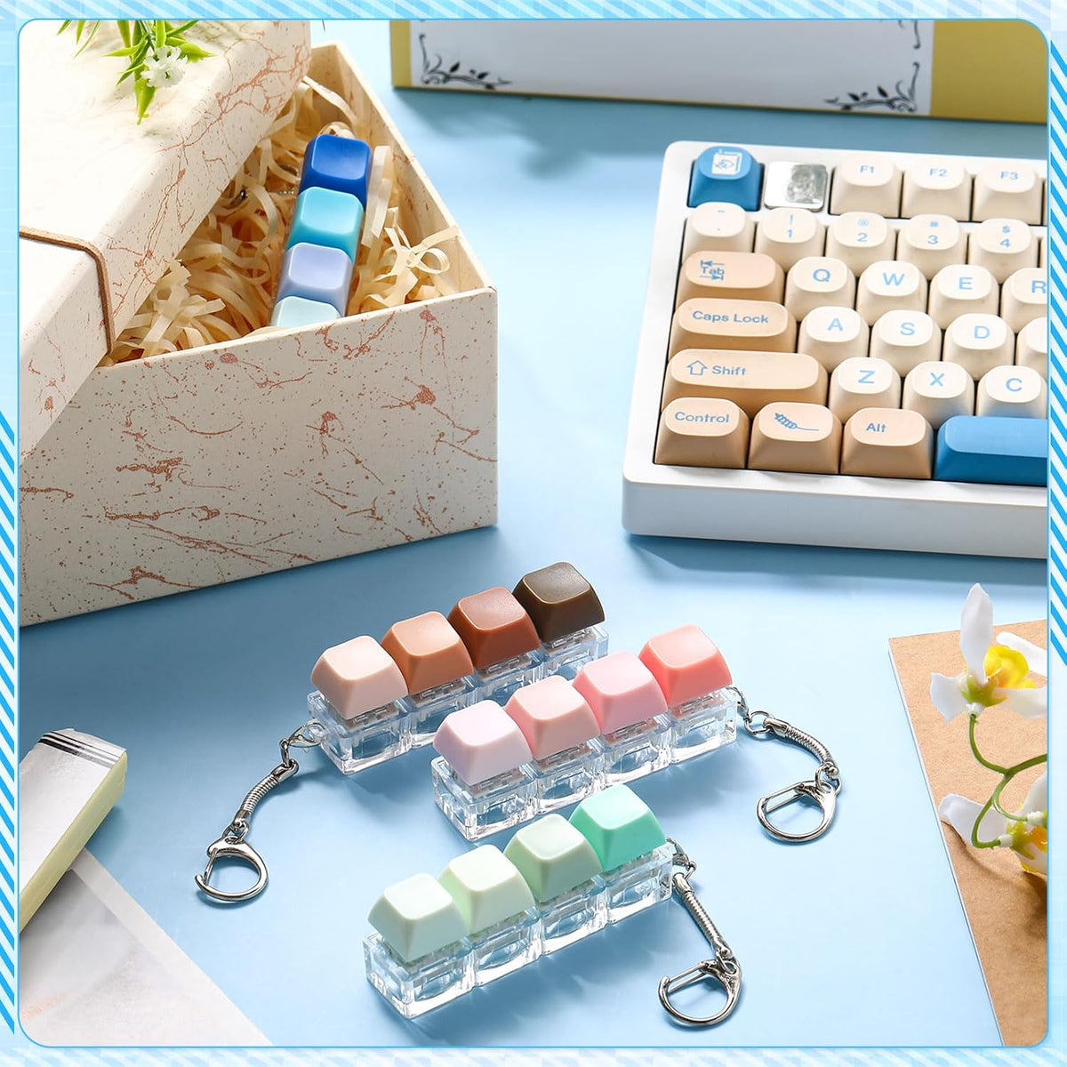 Halloscume 4 Piezas Juguete Fidget de Teclado para Adultos Juguete...