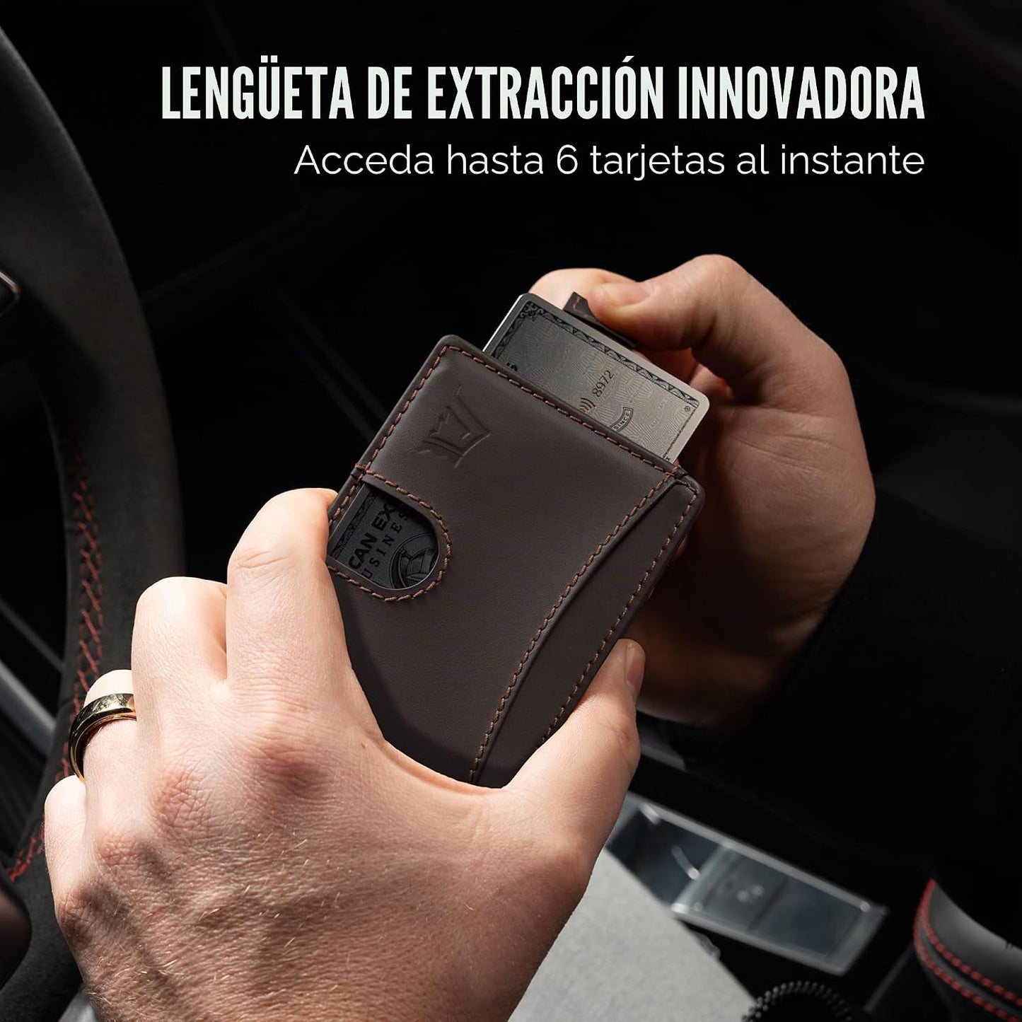 Kings Loot Pinza para billetes cartera minimalista delgada para hom...