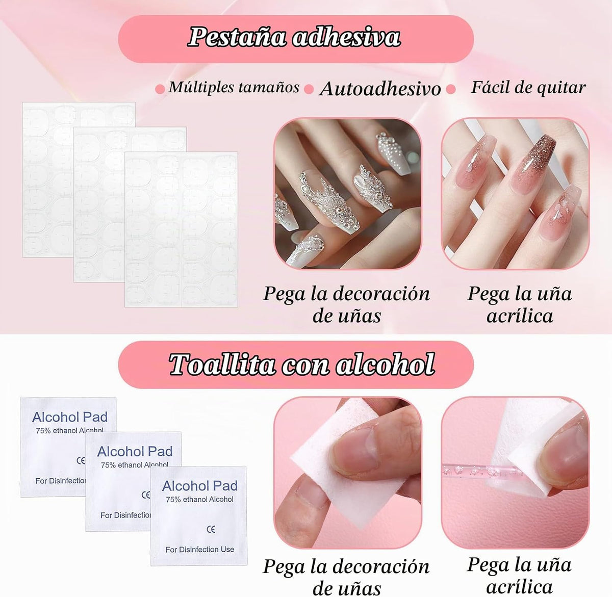 Kit de 120 herramientas de uñas a presión para empresas, kit desech...