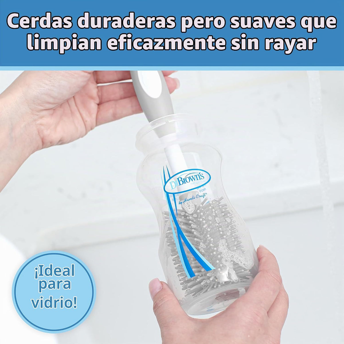 Dr. Brown's Cepillo de Limpieza de Biberones Suave Sin Rayones...