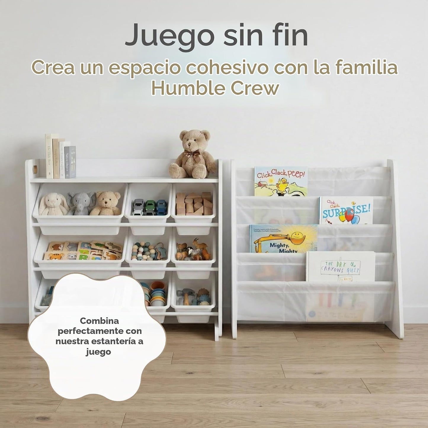 Humble Crew Organizador de juguetes para niños con estante de exhib...