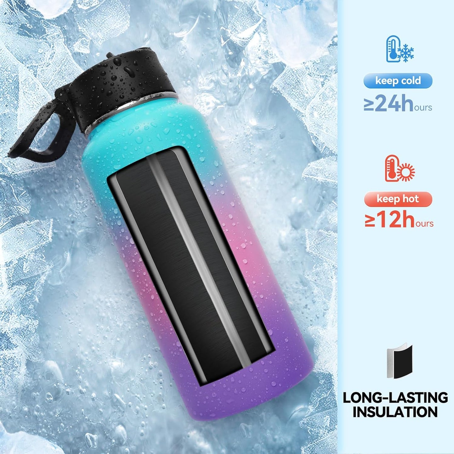 Neihepal - Botellas de agua aisladas de 32 oz al por mayor con 2 ta...
