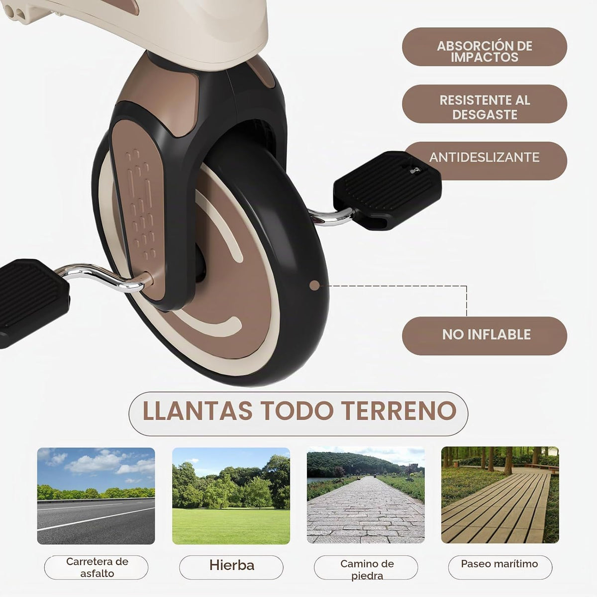 Triciclo para niños, triciclo 6 en 1 para bebés con mango ajustable...