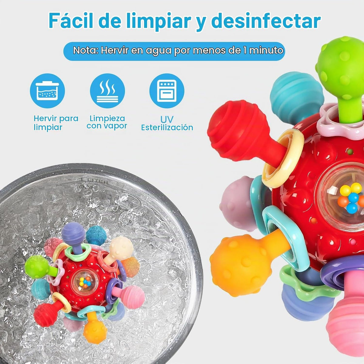 Juguetes Sensoriales Montessori para Bebés de 0-6 6-12 Meses, Morde...