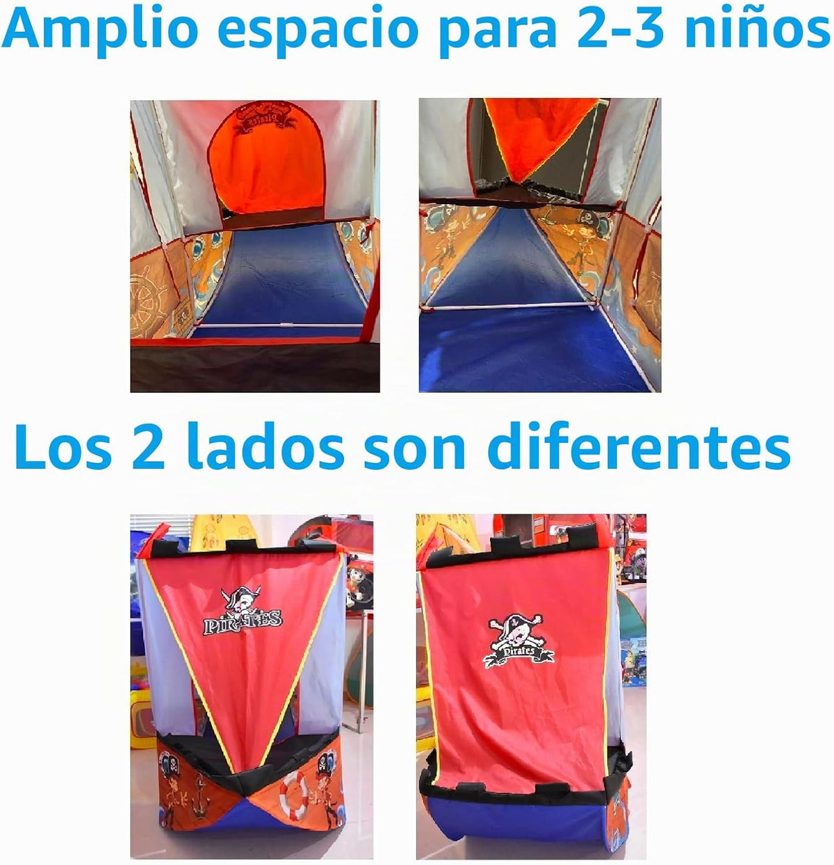 Tienda de campaña mejorada para niños, barco pirata, casa de juegos...