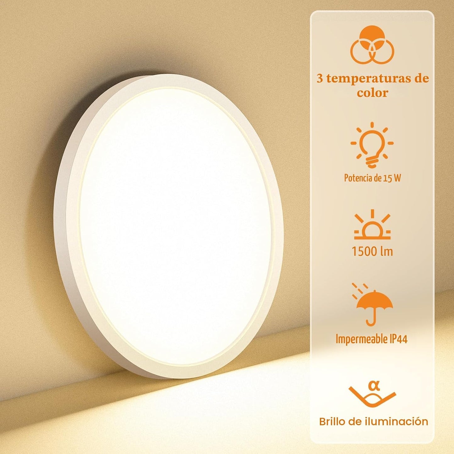 Paquete de 8 luminarias LED de techo empotradas, 3000K-4000K-6500K...