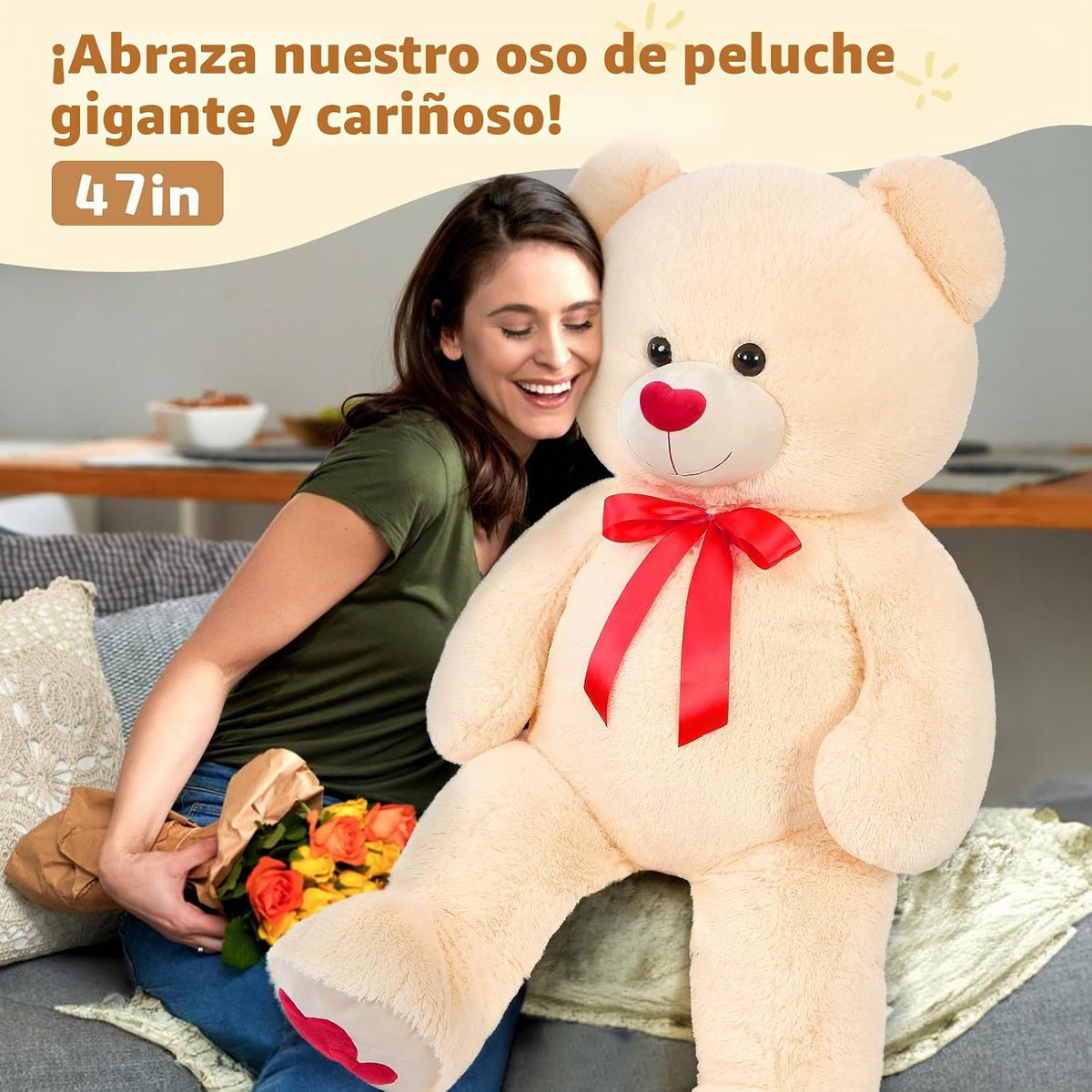 MaoGoLan Oso de peluche gigante de 47 pulgadas, animal de peluche g...
